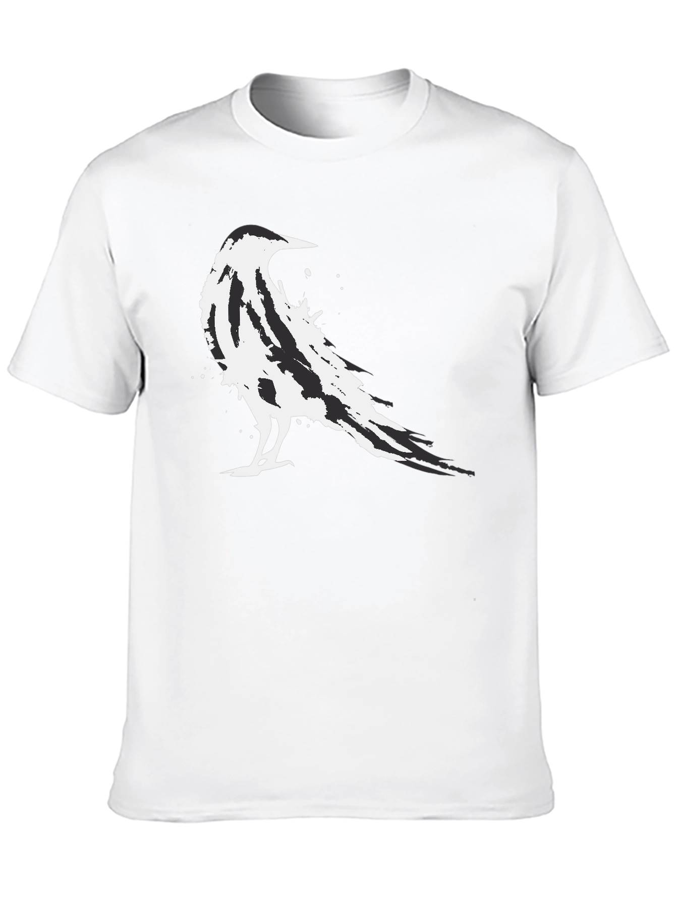 Abstract Raven Graphic Black T-Shirt