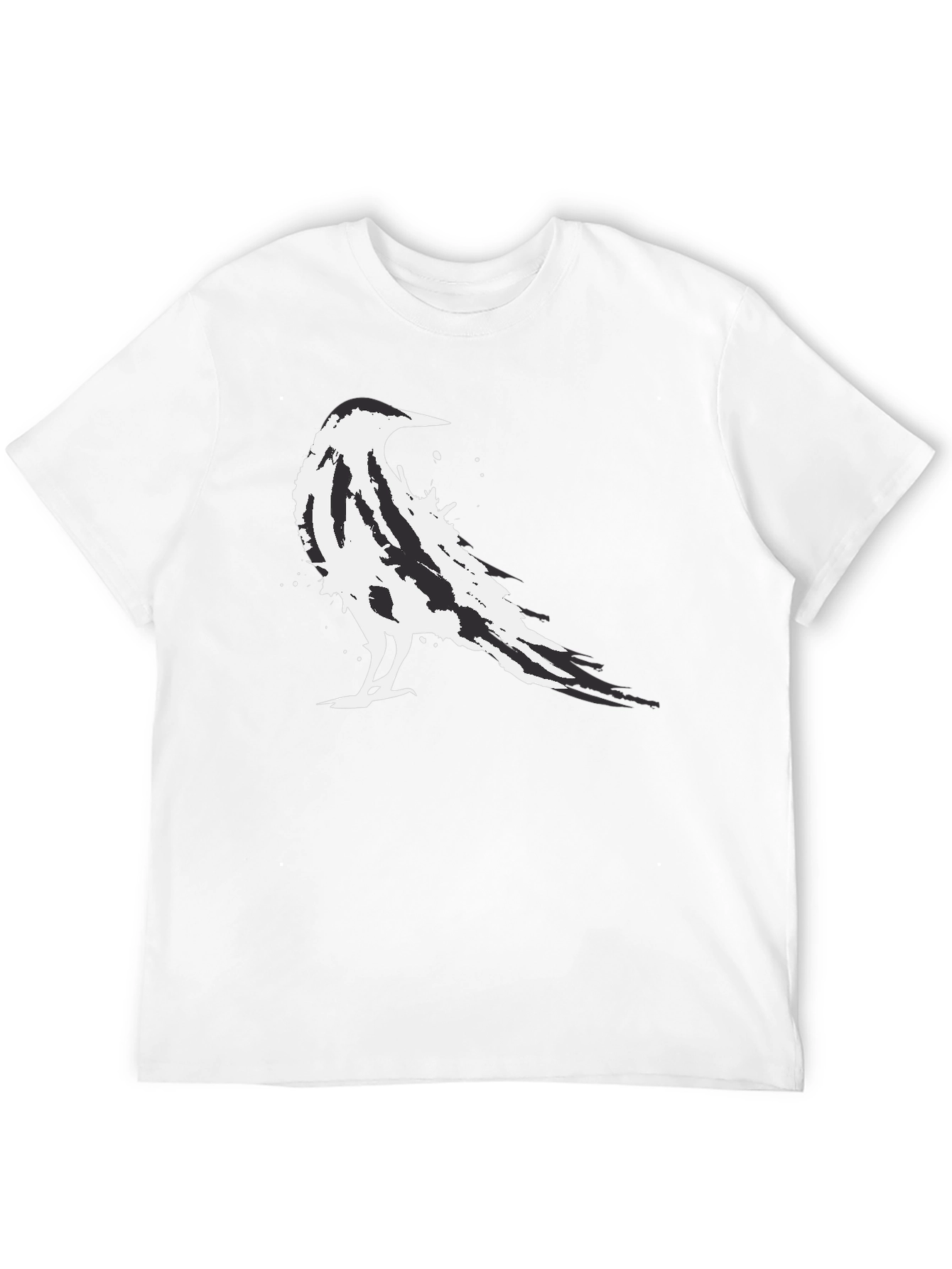 Abstract Raven Graphic Black T-Shirt
