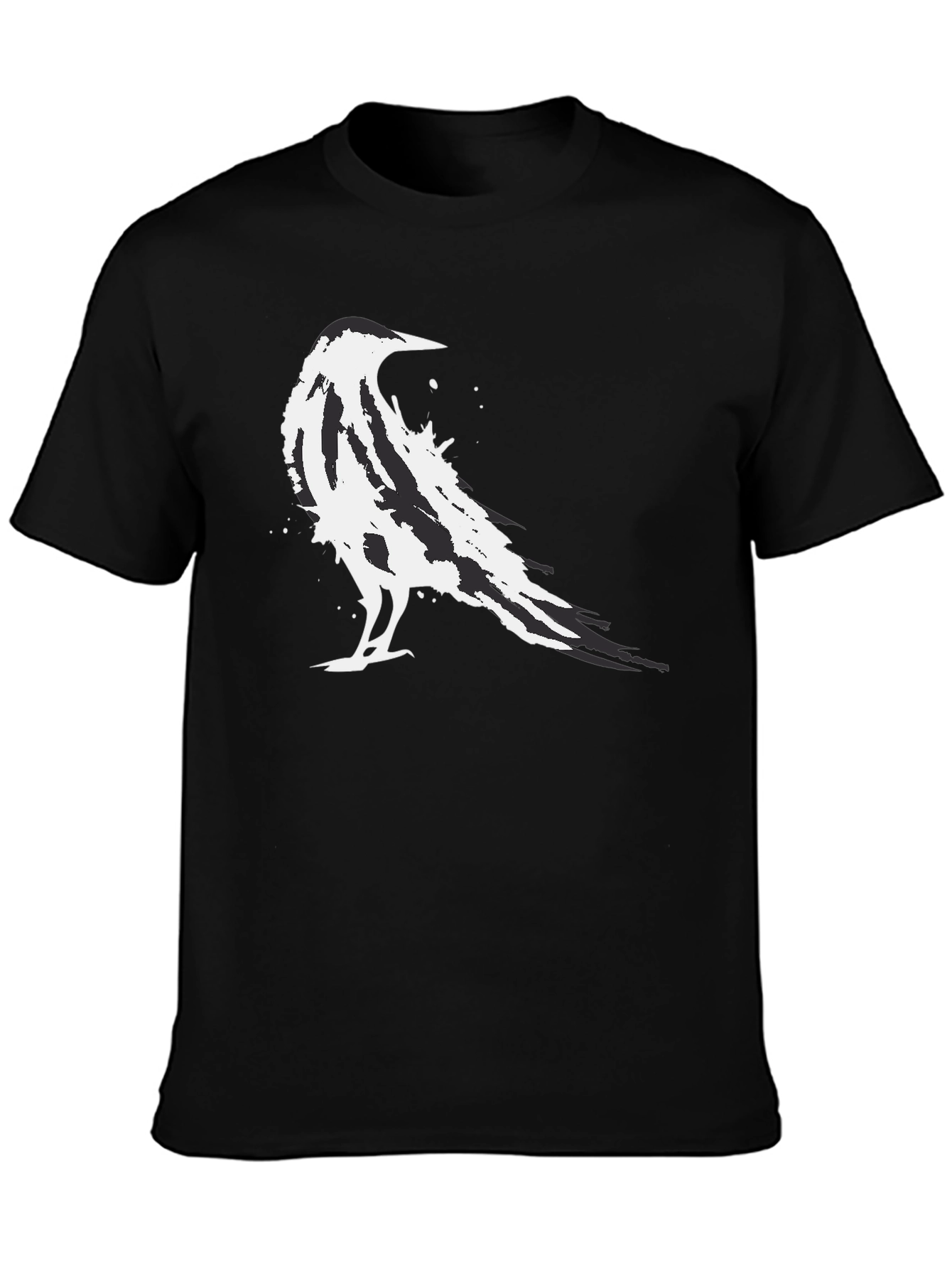 Abstract Raven Graphic Black T-Shirt