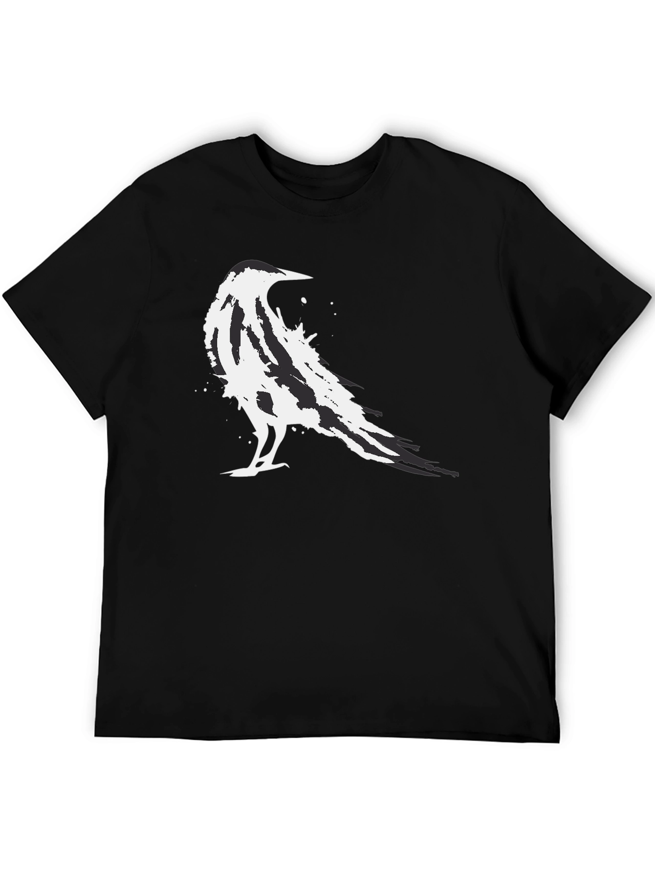 Abstract Raven Graphic Black T-Shirt