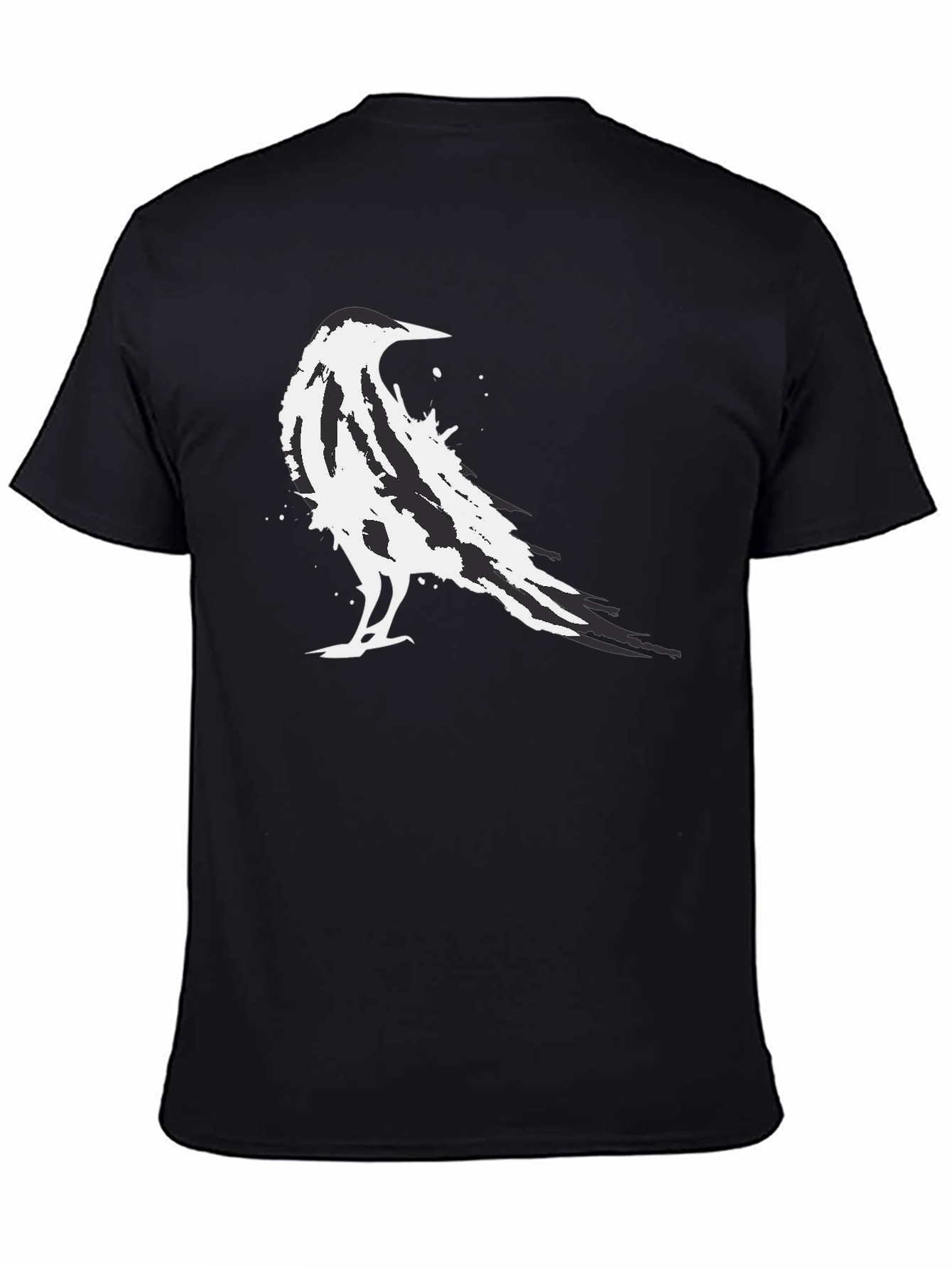 Abstract Raven Graphic Black T-Shirt