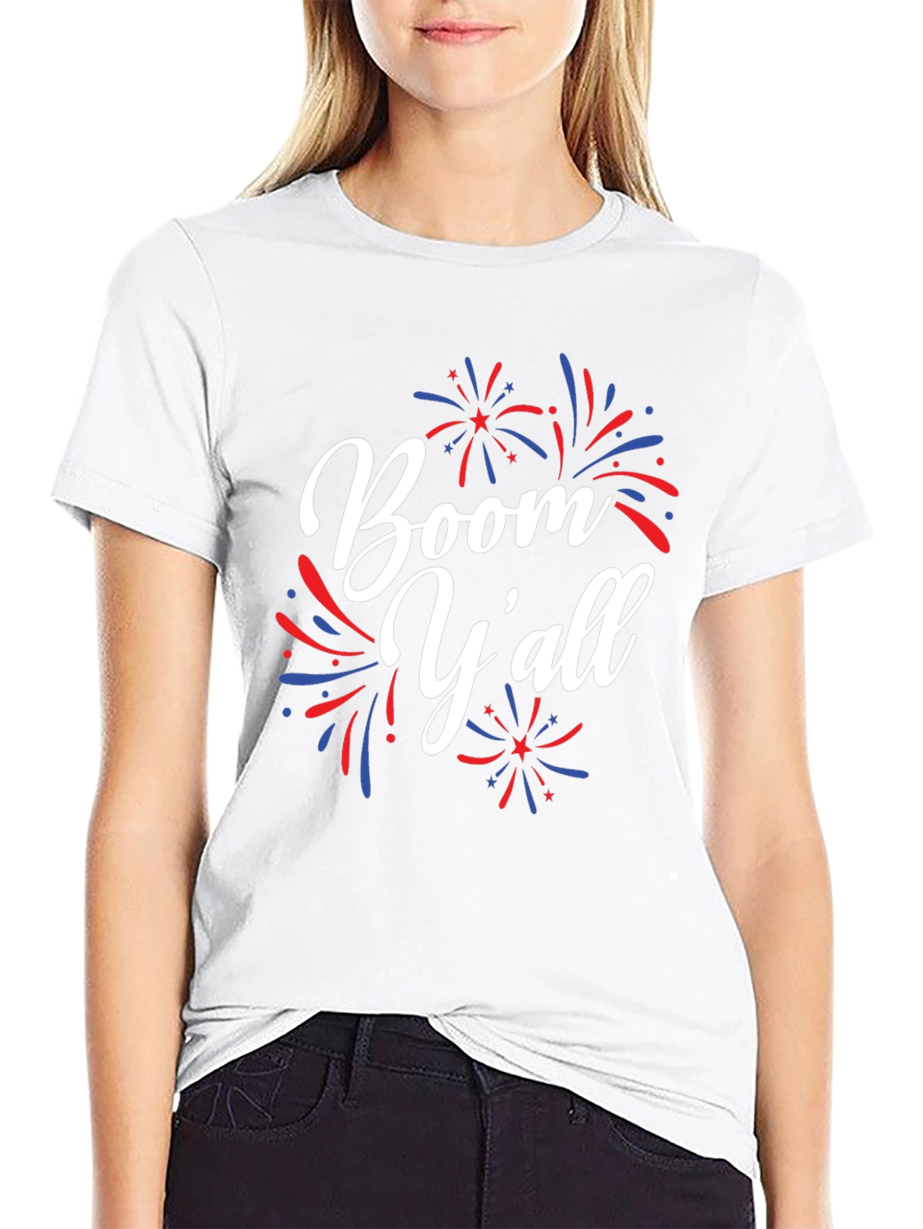 Boom Yall T-Shirt - Patriotic Fireworks Design