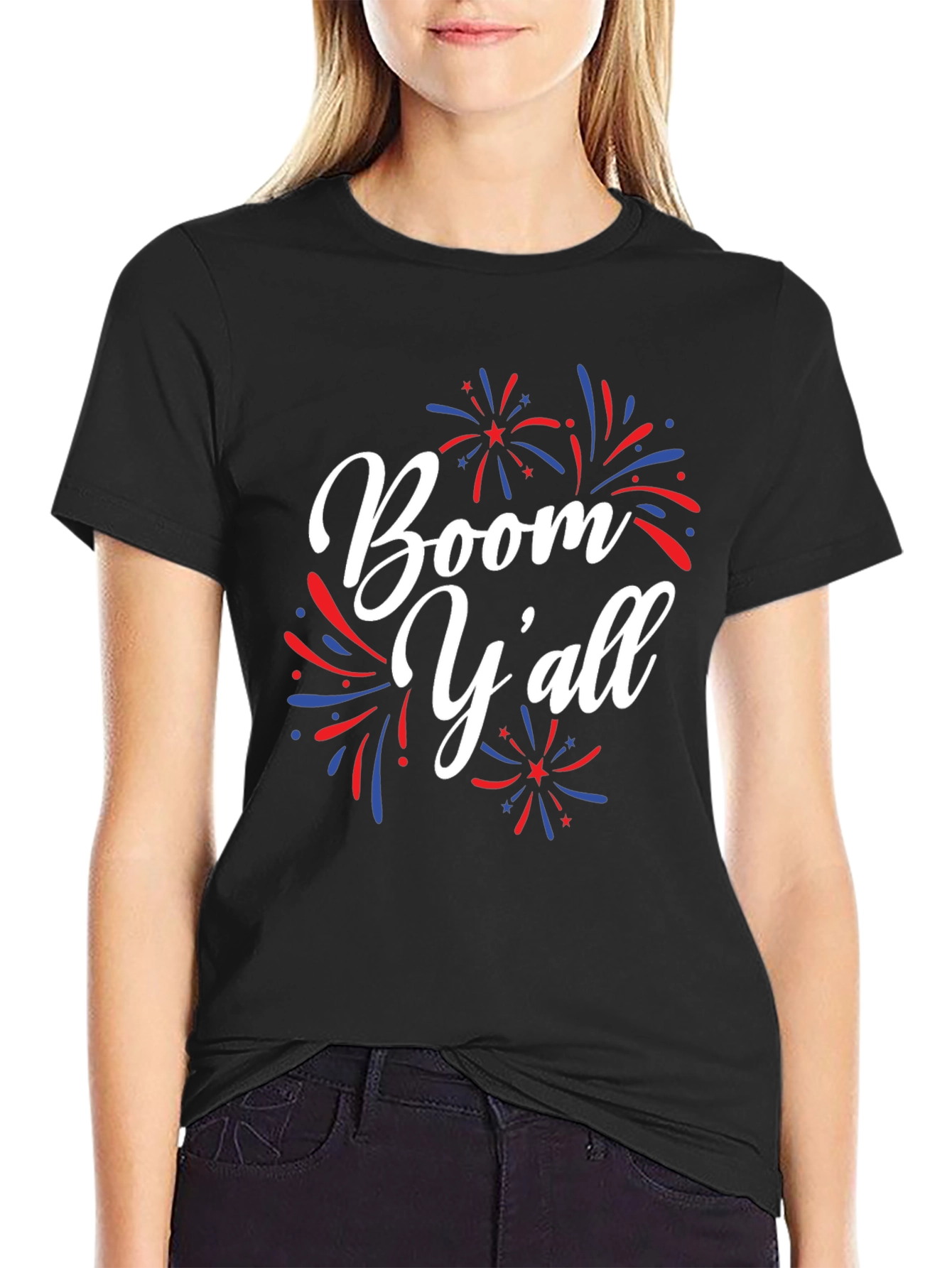 Boom Yall T-Shirt - Patriotic Fireworks Design