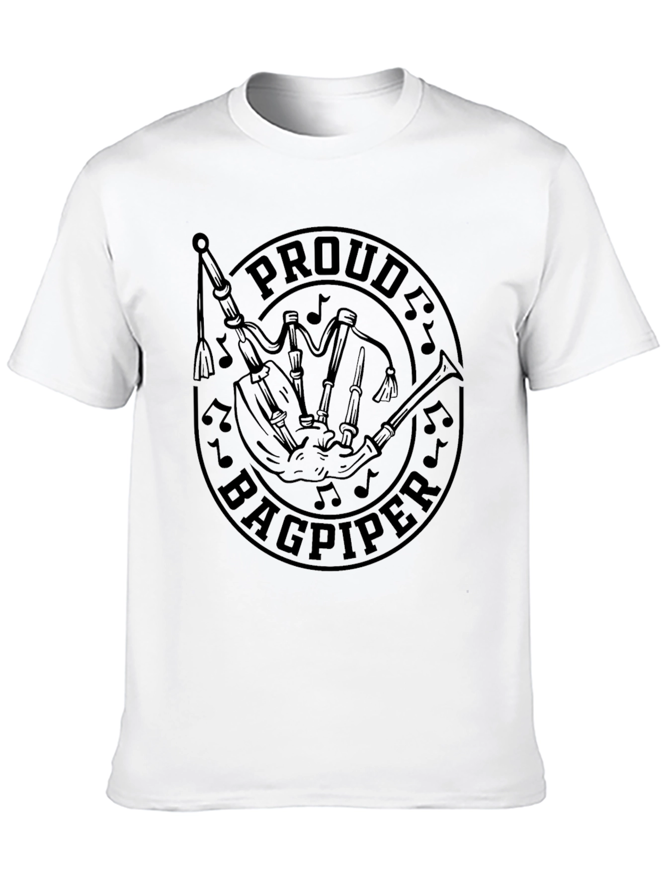 Proud Bagpiper Black T-Shirt - Music Lovers Tee