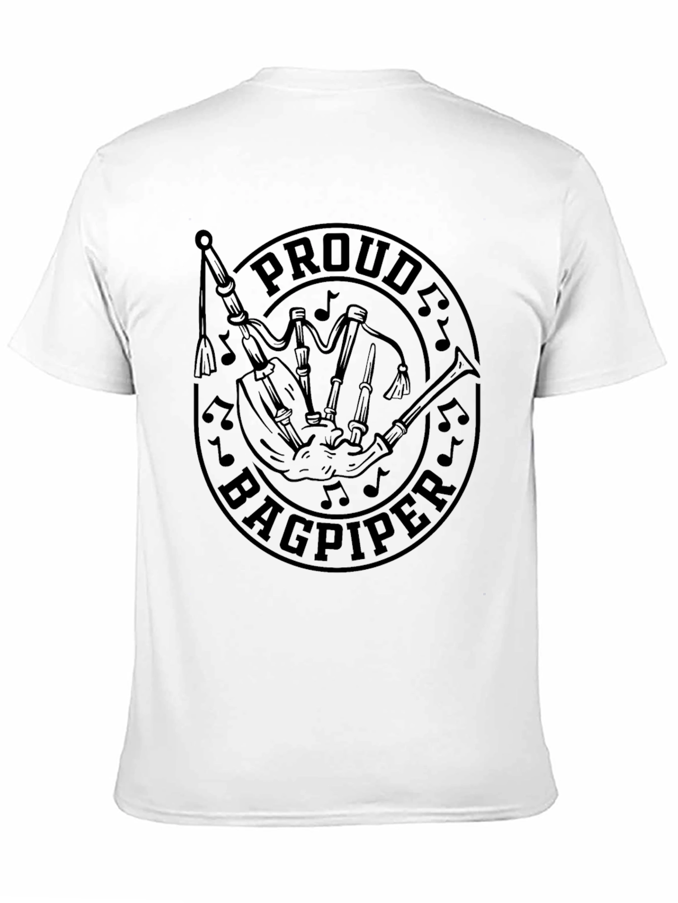 Proud Bagpiper Black T-Shirt - Music Lovers Tee