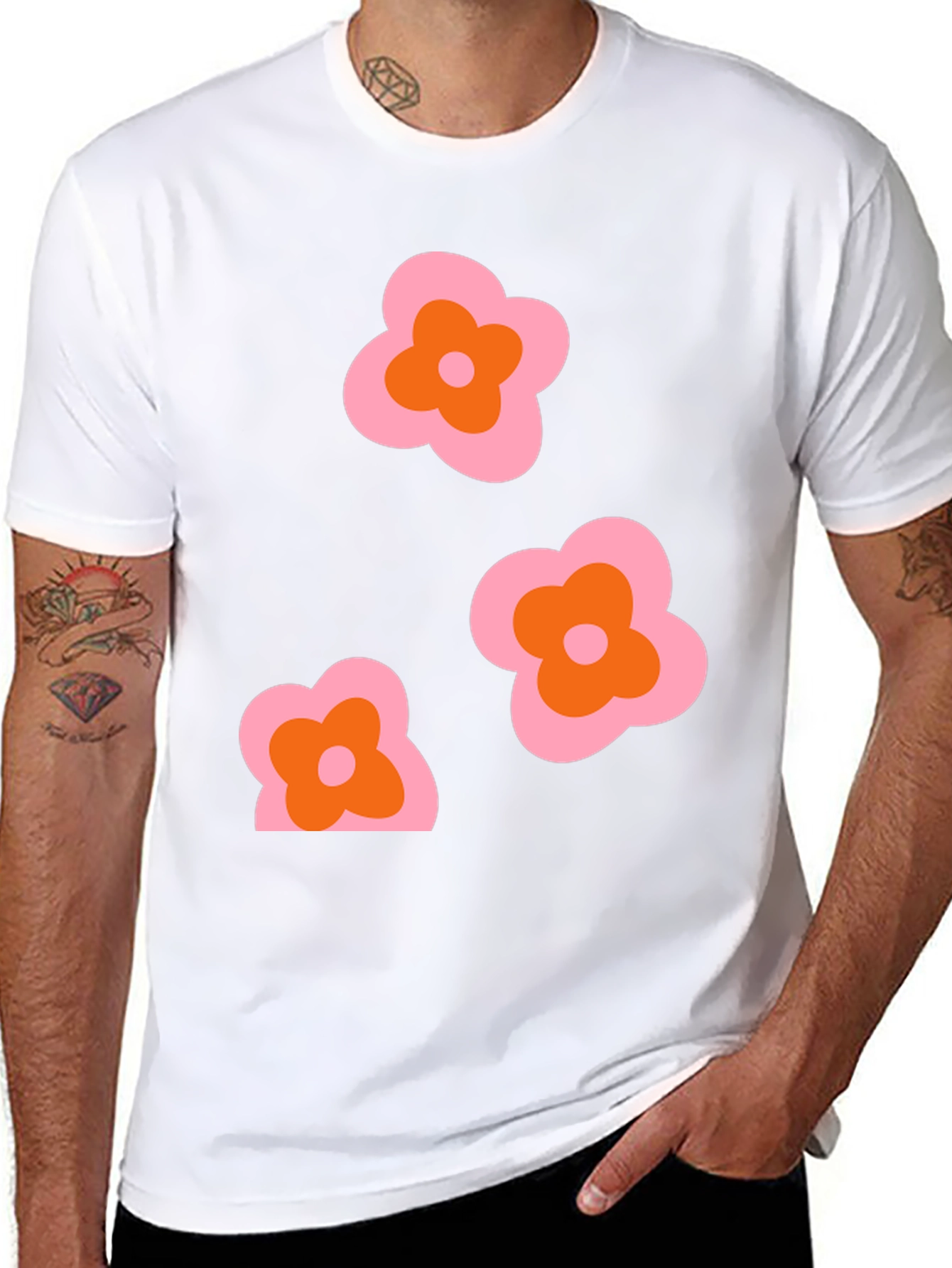 Retro Floral Graphic T-Shirt - Funky 70s Style