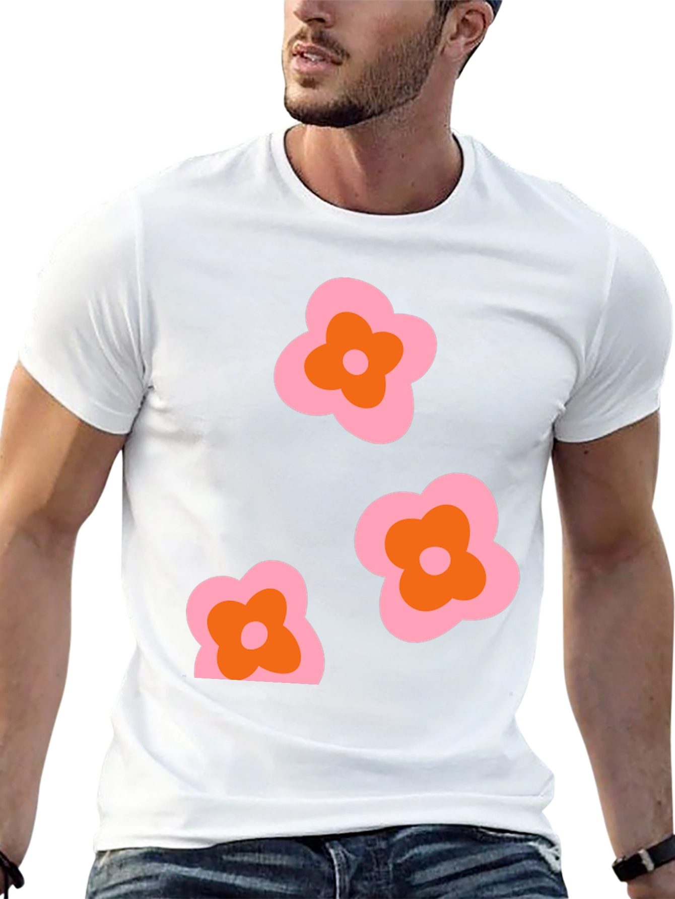 Retro Floral Graphic T-Shirt - Funky 70s Style