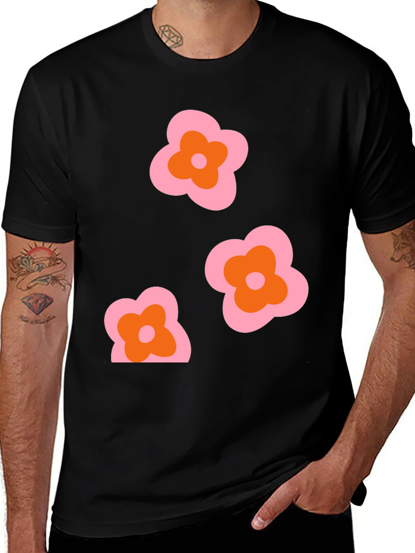 Retro Floral Graphic T-Shirt - Funky 70s Style