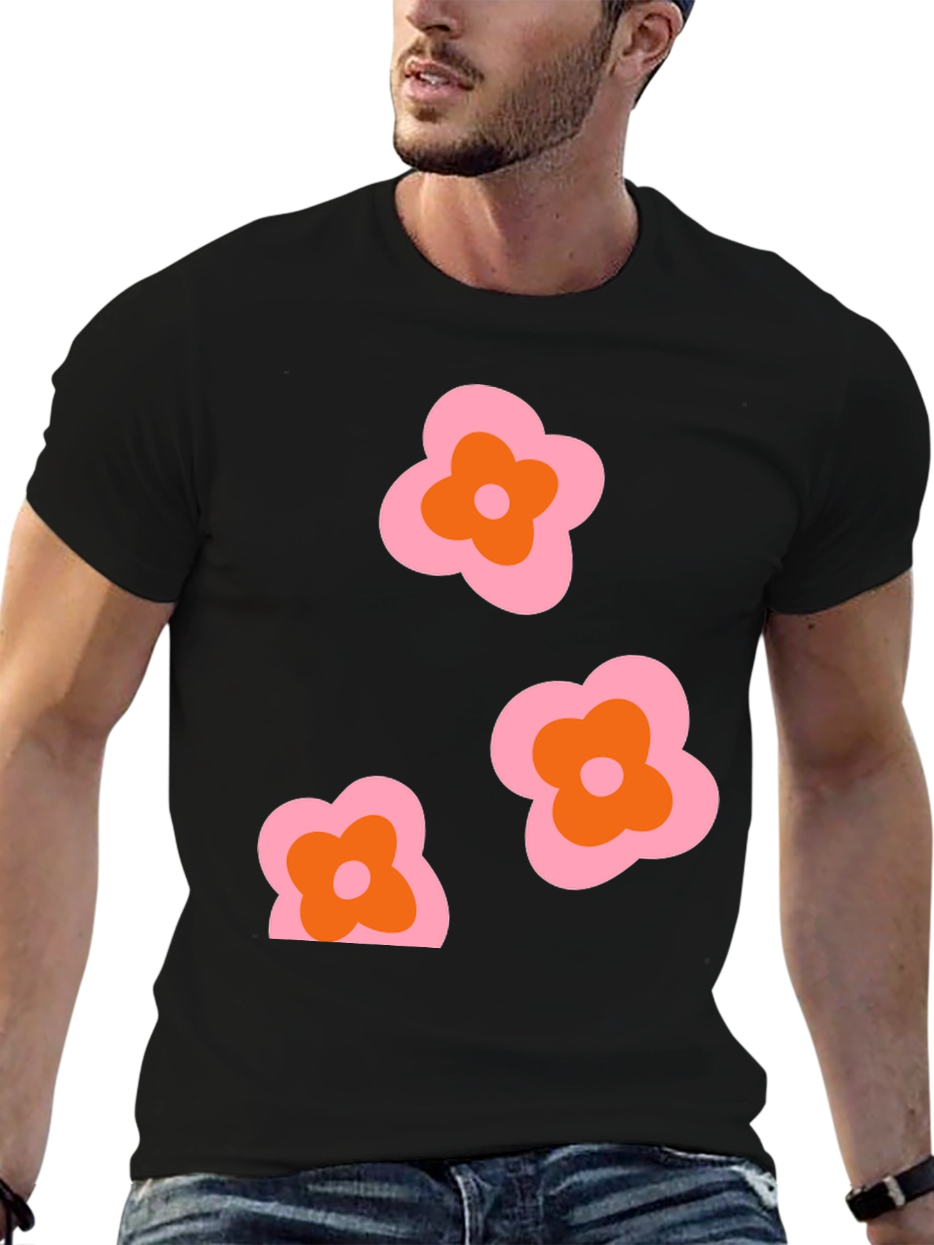 Retro Floral Graphic T-Shirt - Funky 70s Style