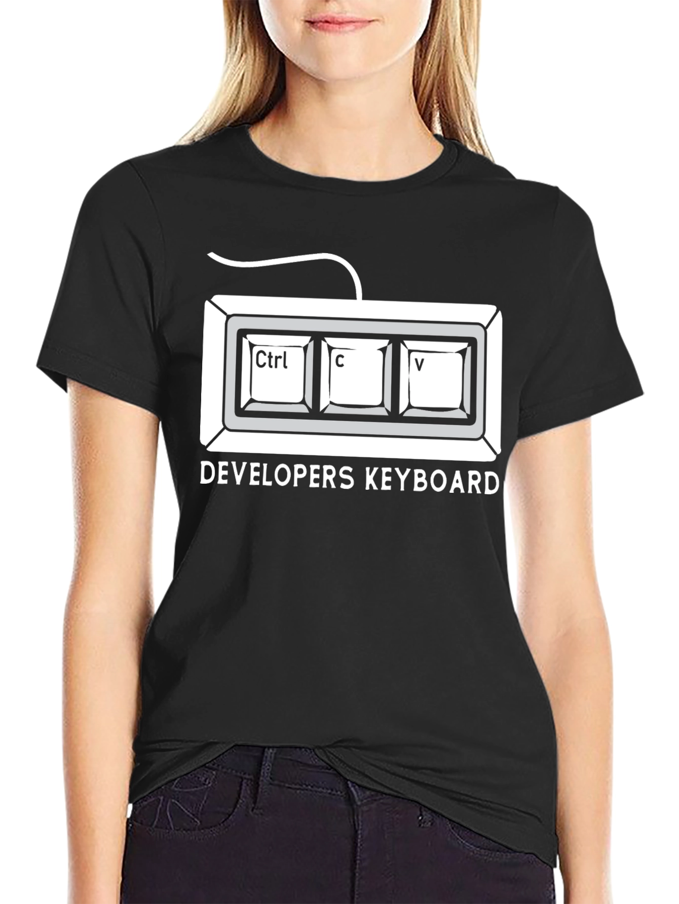 Developer Keyboard Ctrl+C+V Black T-Shirt