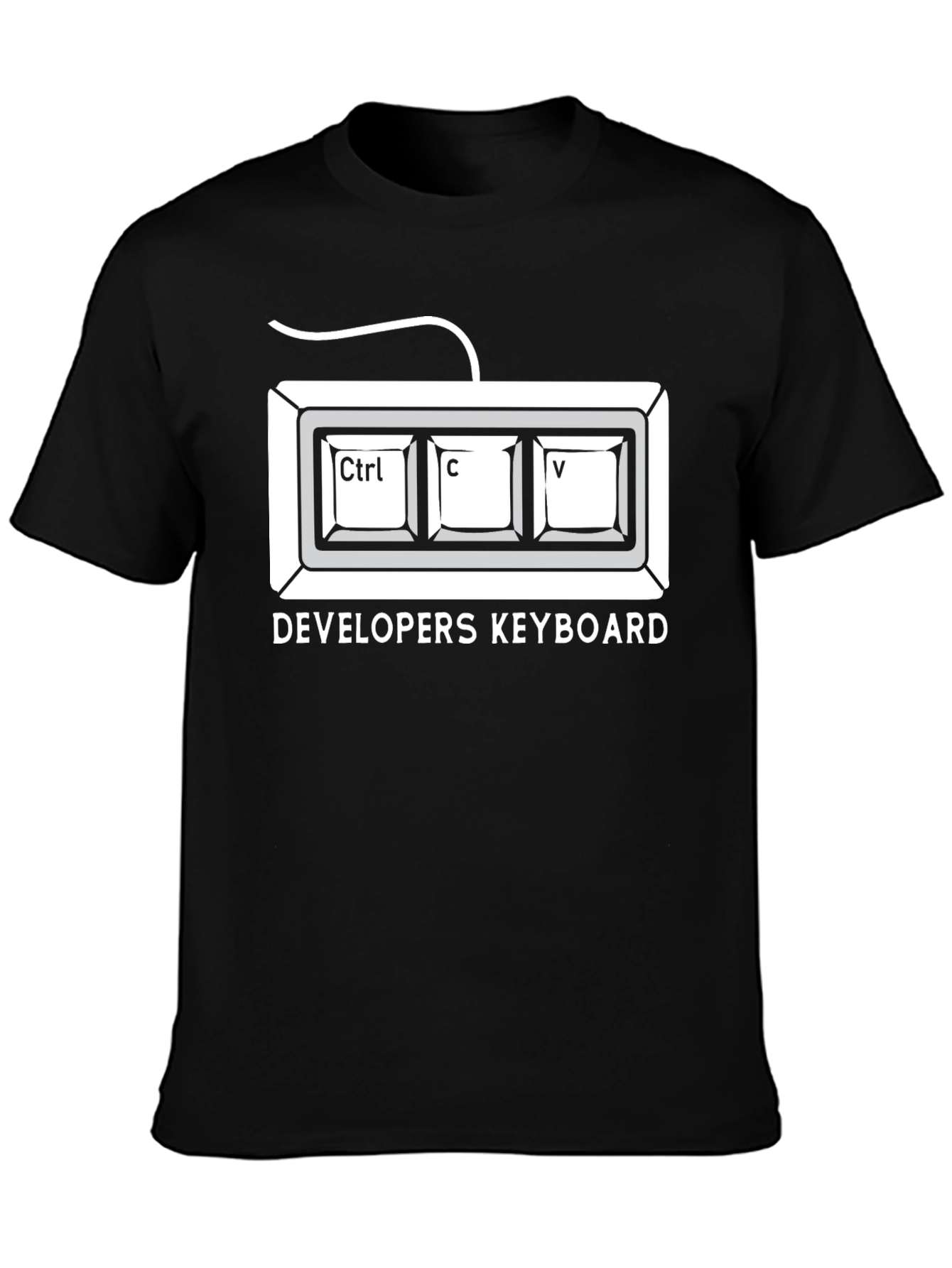 Developer Keyboard Ctrl+C+V Black T-Shirt