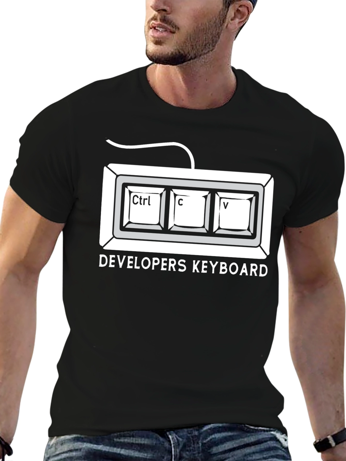 Developer Keyboard Ctrl+C+V Black T-Shirt