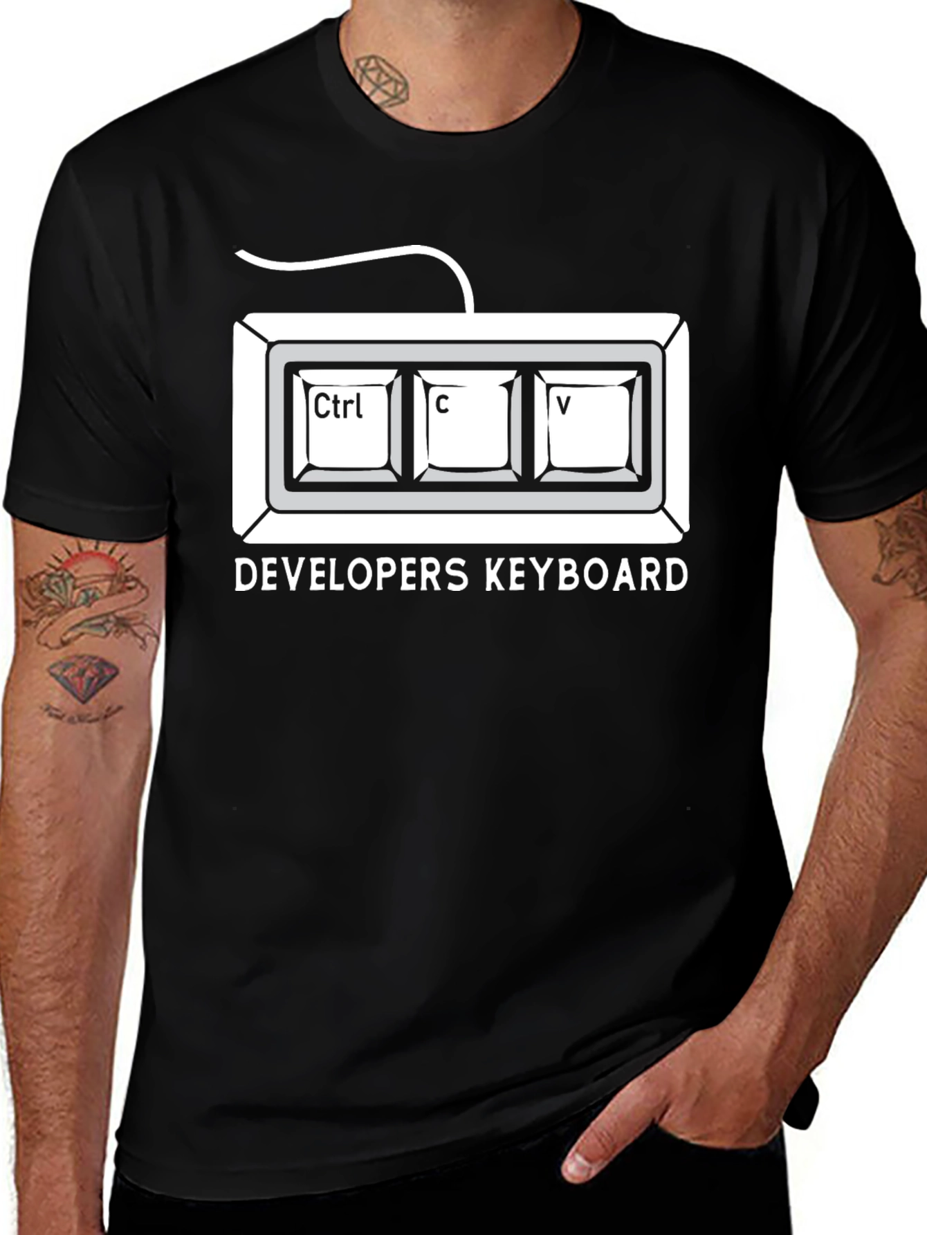 Developer Keyboard Ctrl+C+V Black T-Shirt