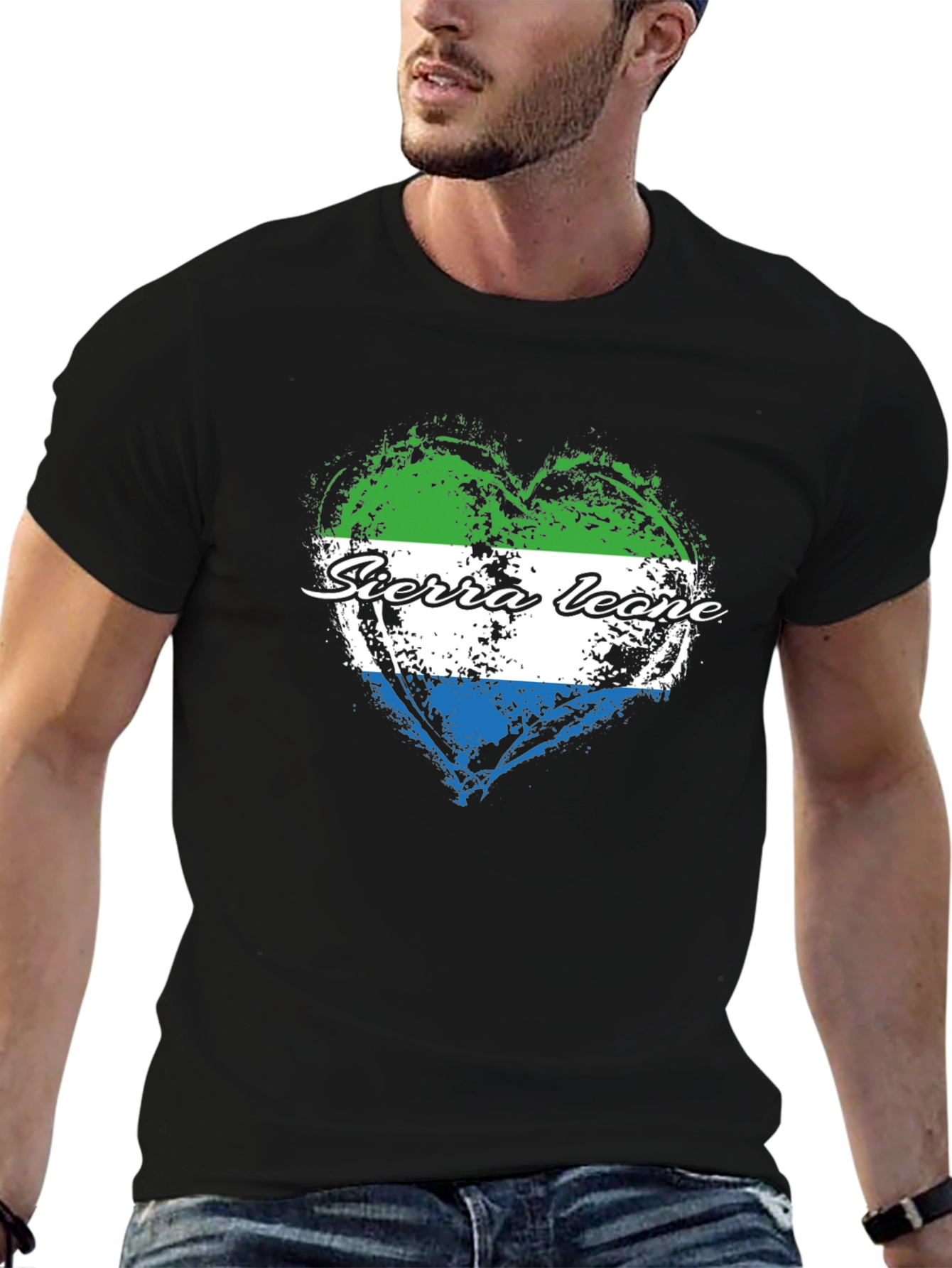 Sierra Leone Flag Heart T-Shirt