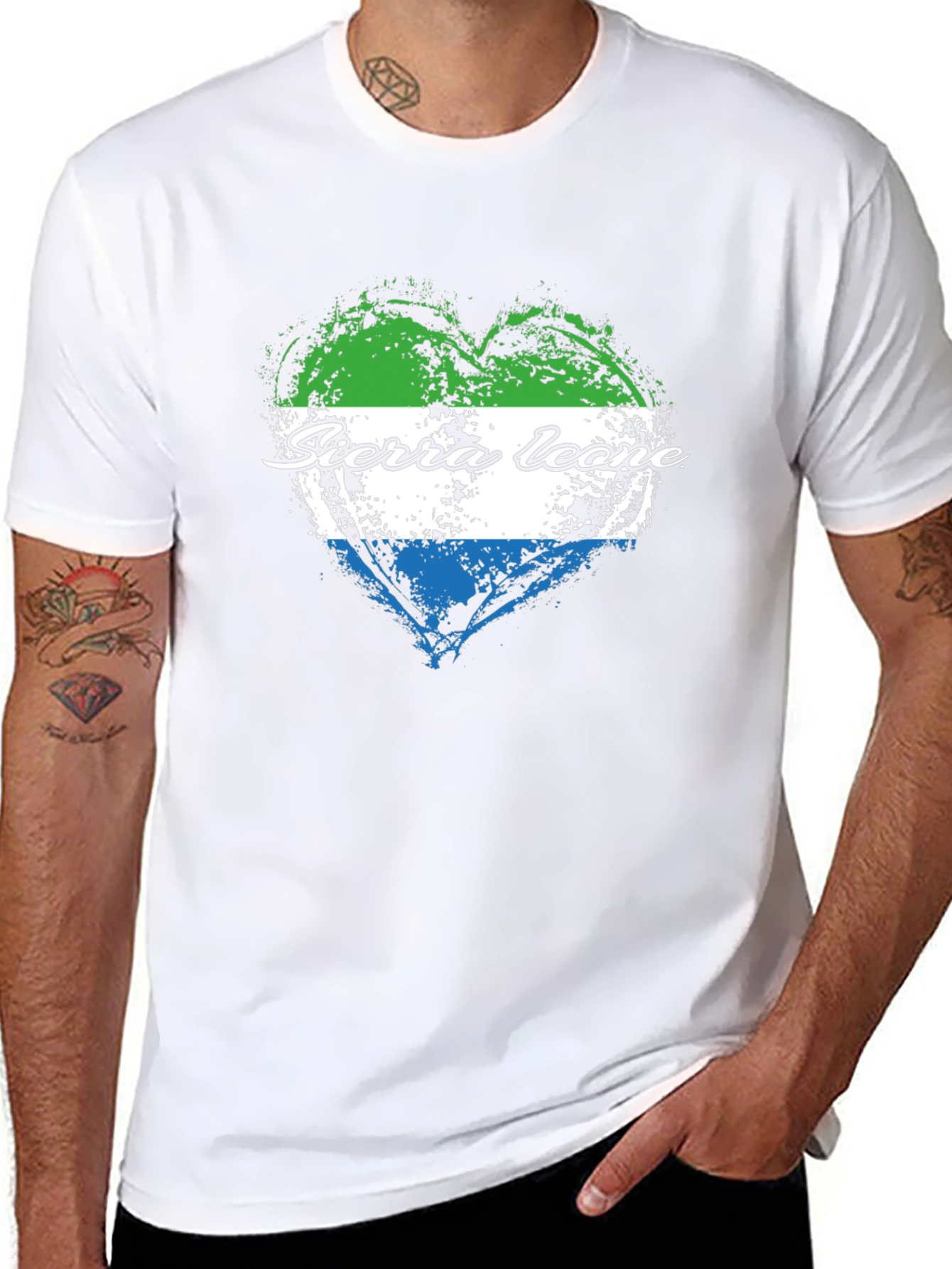 Sierra Leone Flag Heart T-Shirt