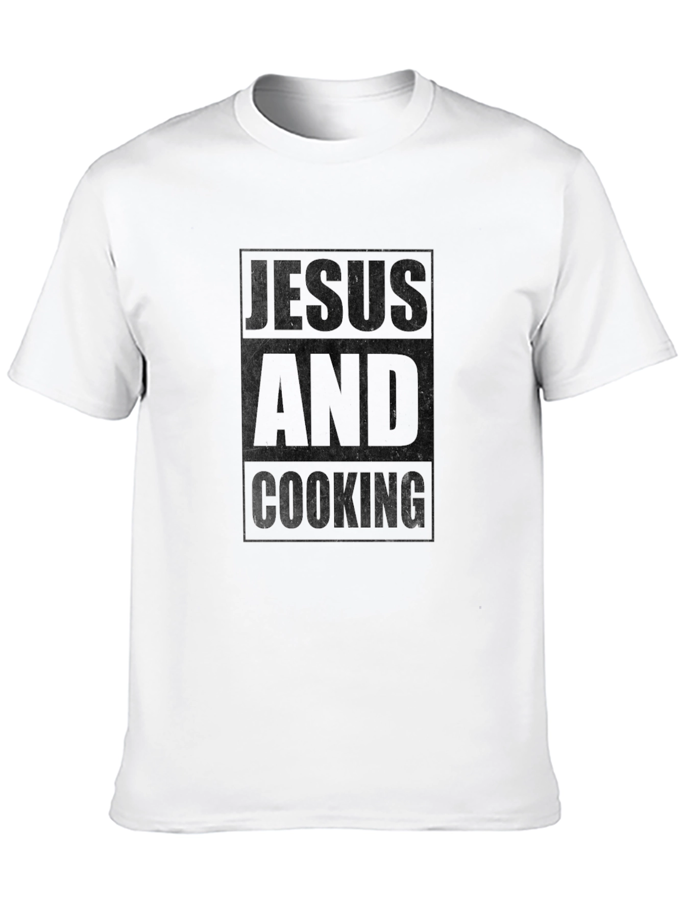 Jesus And Cooking Black Graphic T-Shirt