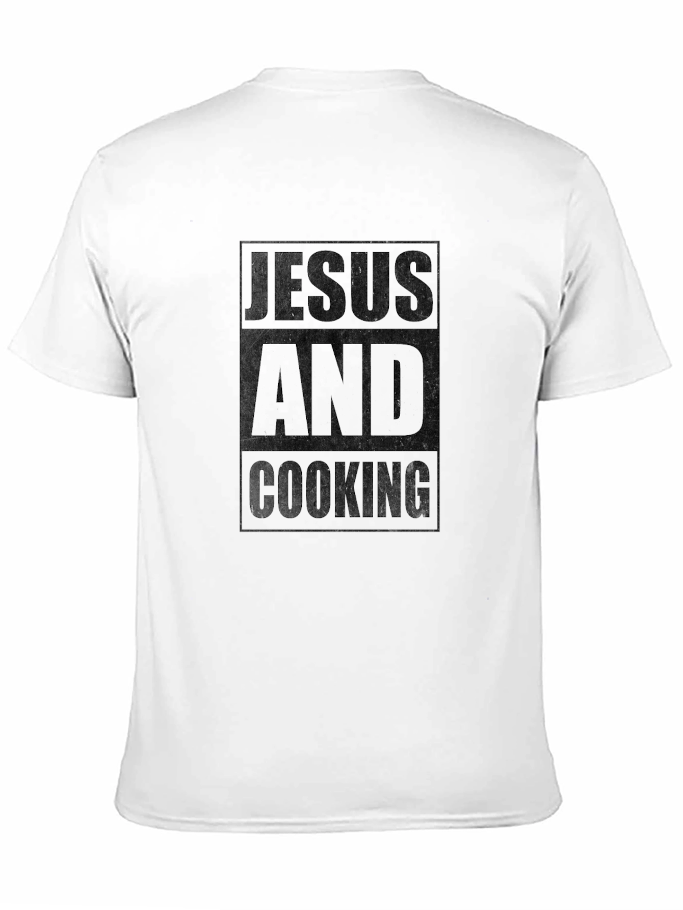 Jesus And Cooking Black Graphic T-Shirt