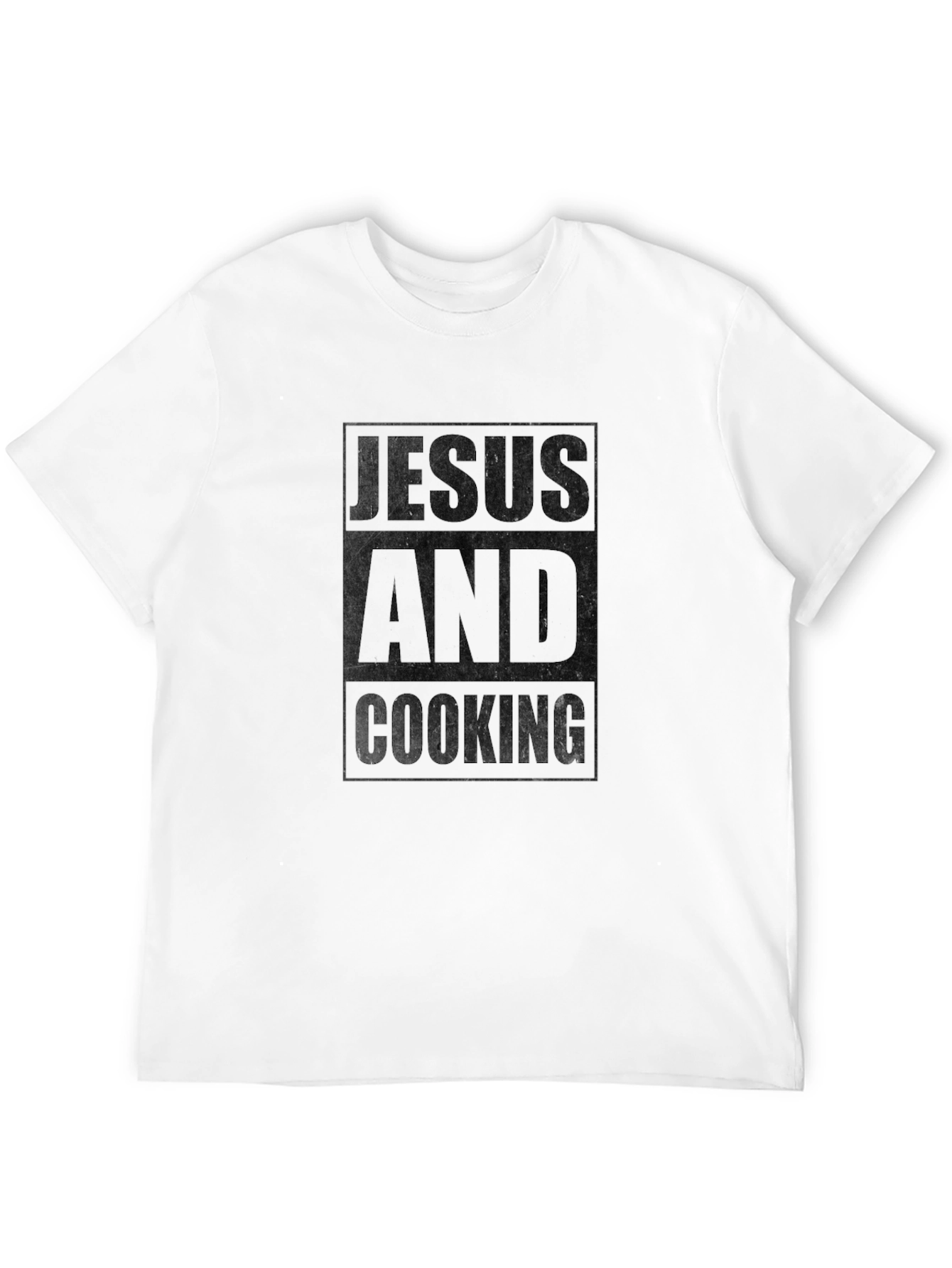 Jesus And Cooking Black Graphic T-Shirt