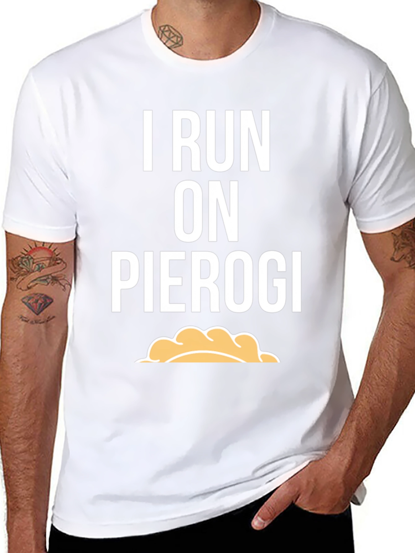 I Run On Pierogi T-Shirt - Funny Foodie Tee