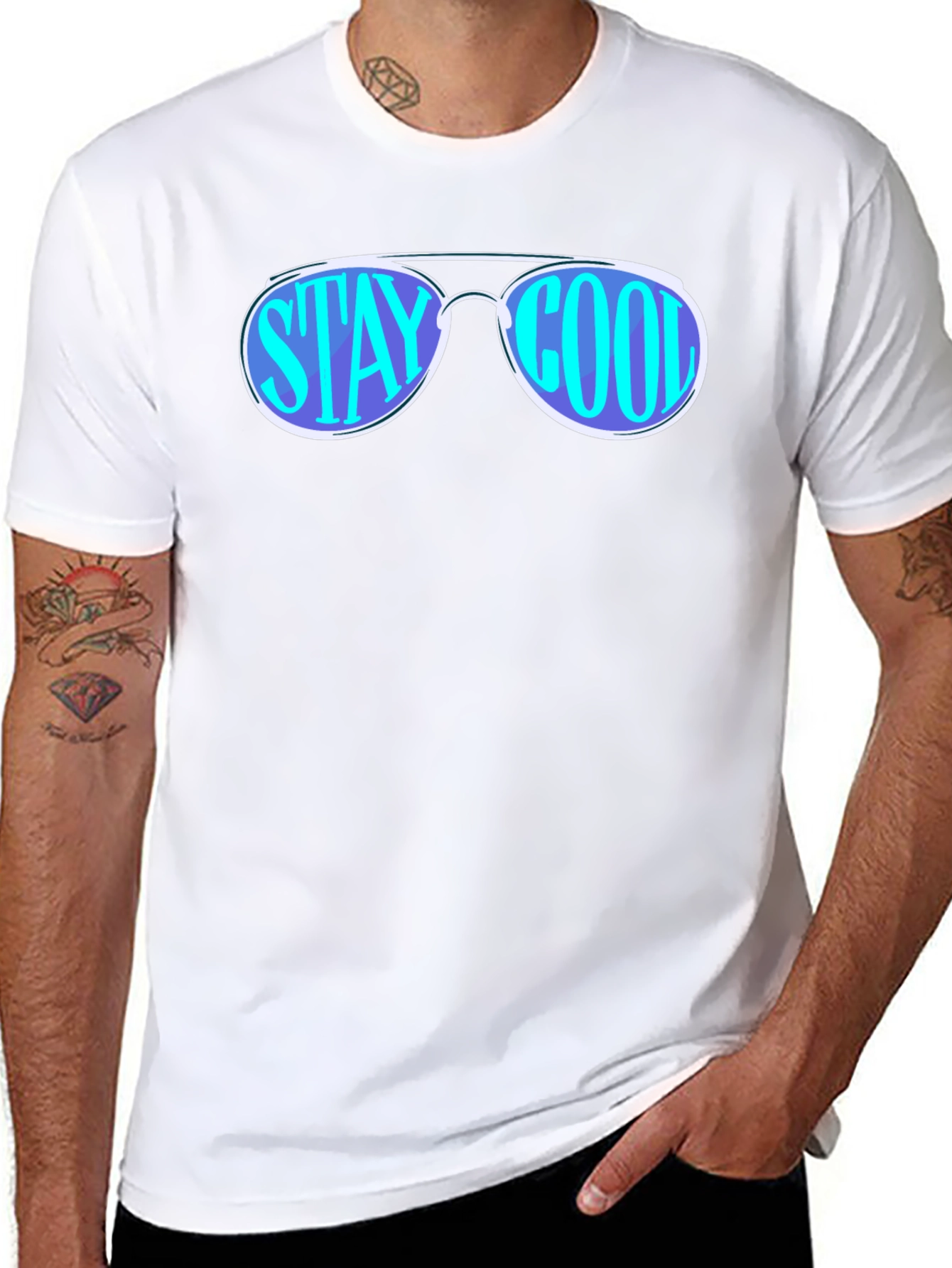 Stay Cool Sunglasses Graphic Tee - Black