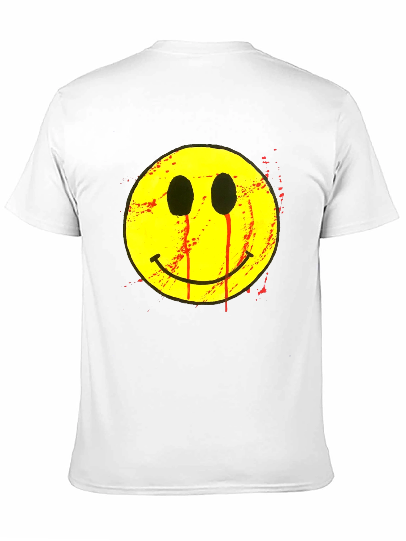 Bleeding Smiley Face Graphic T-Shirt - Black