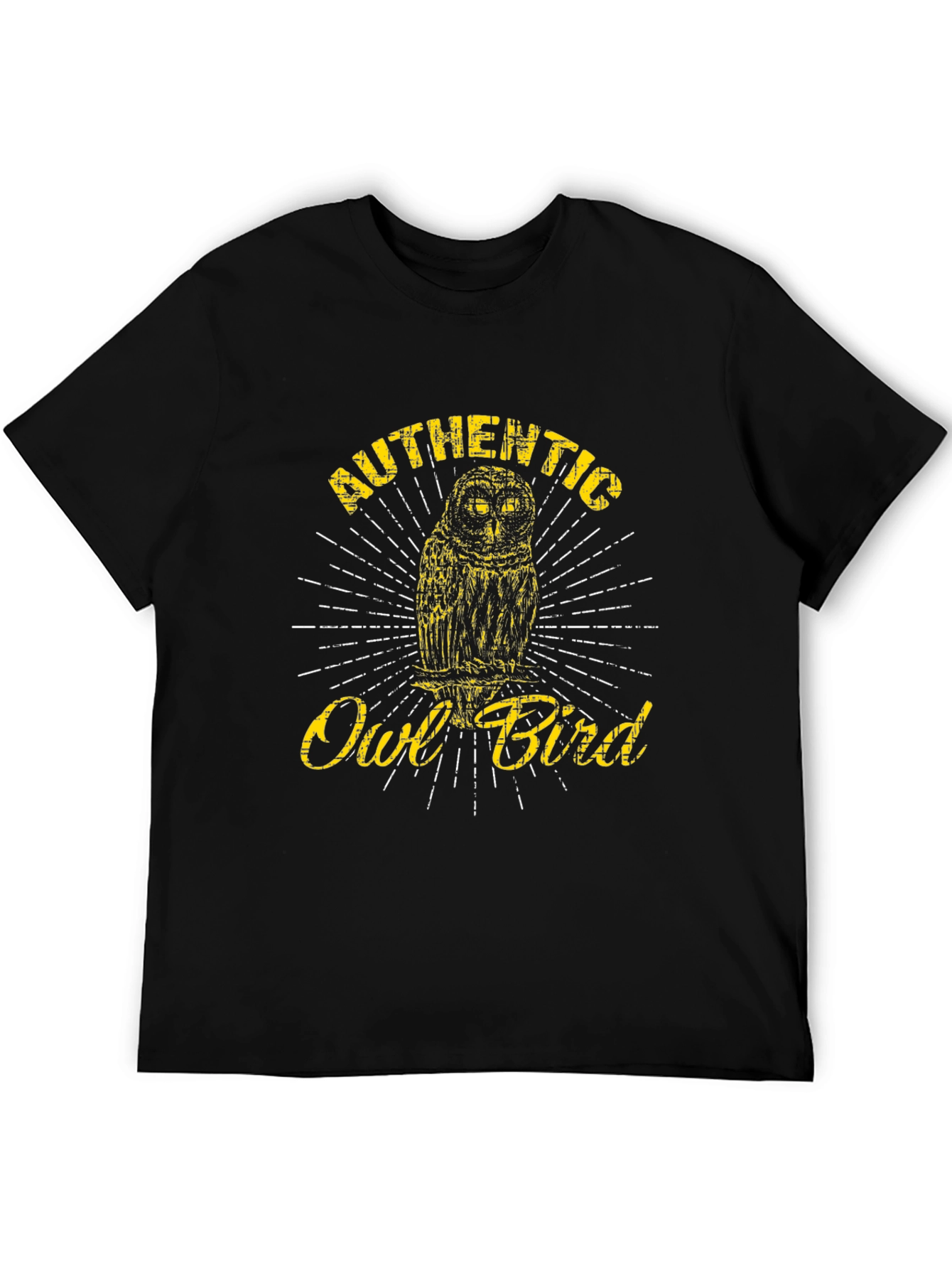 Authentic Owl Bird Graphic Tee - Black