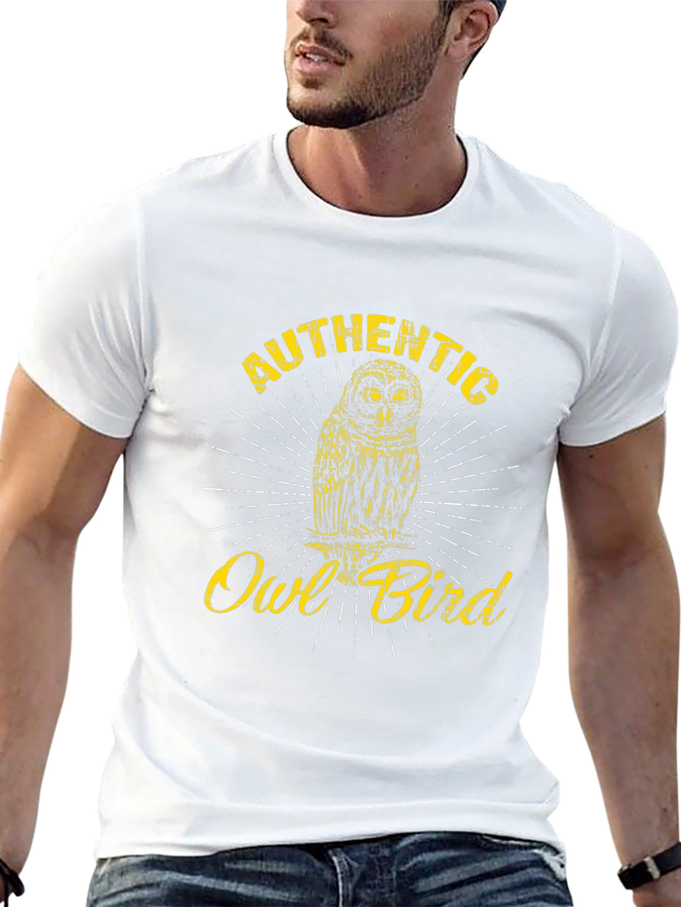 Authentic Owl Bird Graphic Tee - Black