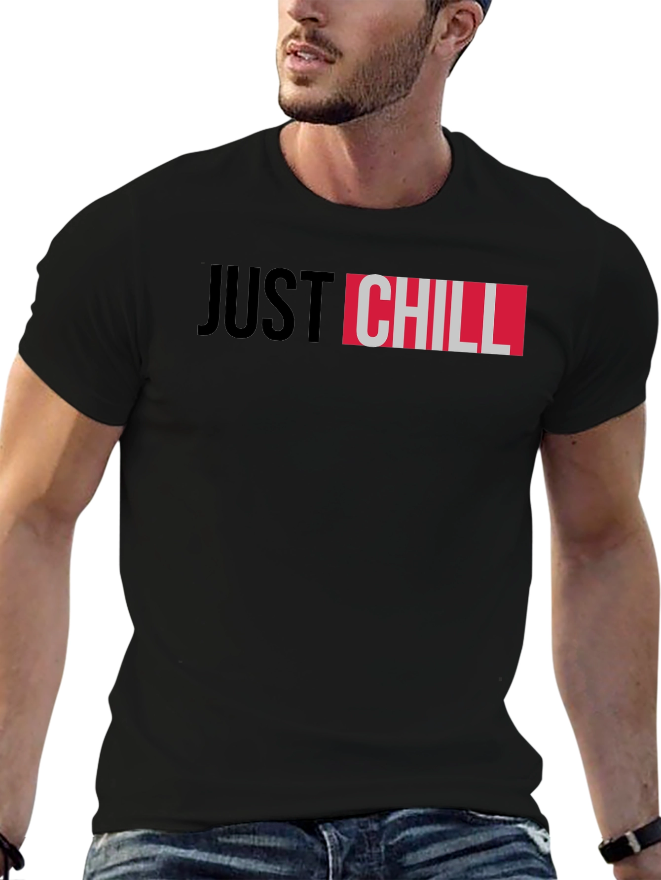 Just Chill Black Graphic Tee