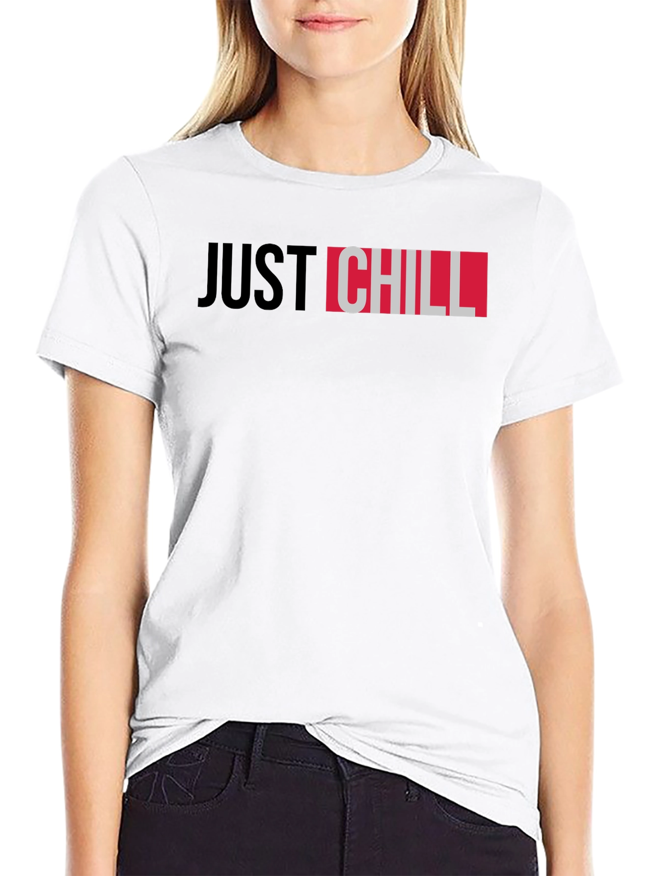 Just Chill Black Graphic Tee