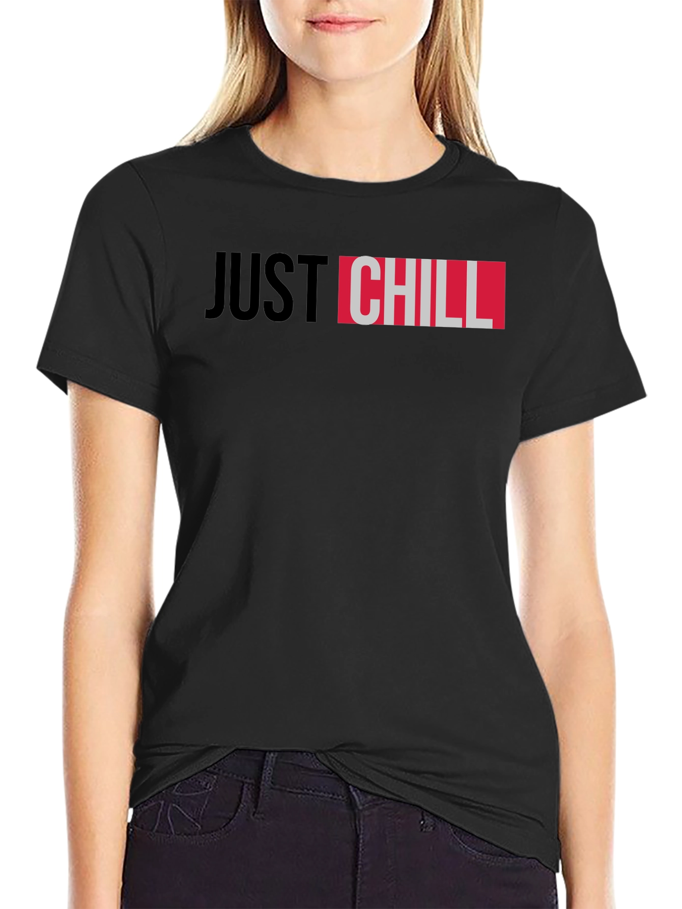 Just Chill Black Graphic Tee