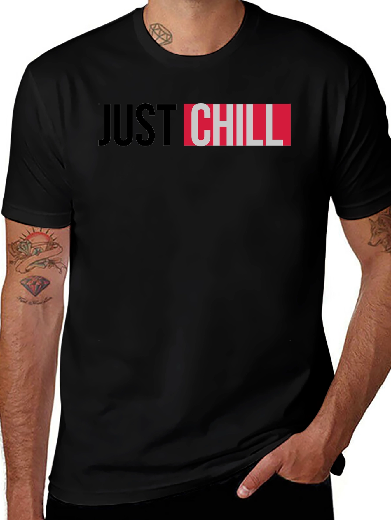 Just Chill Black Graphic Tee