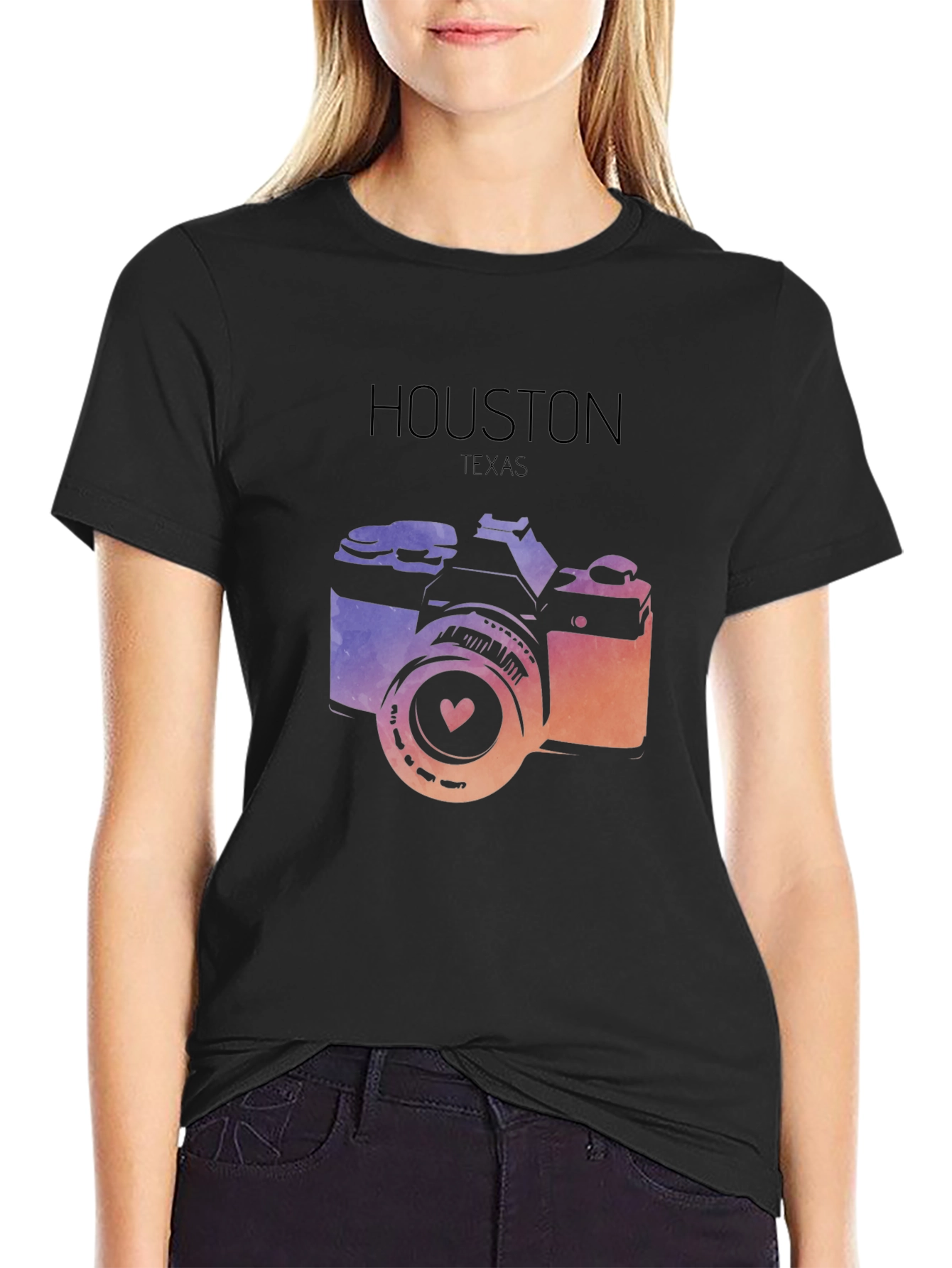 Houston Texas Camera Graphic T-Shirt