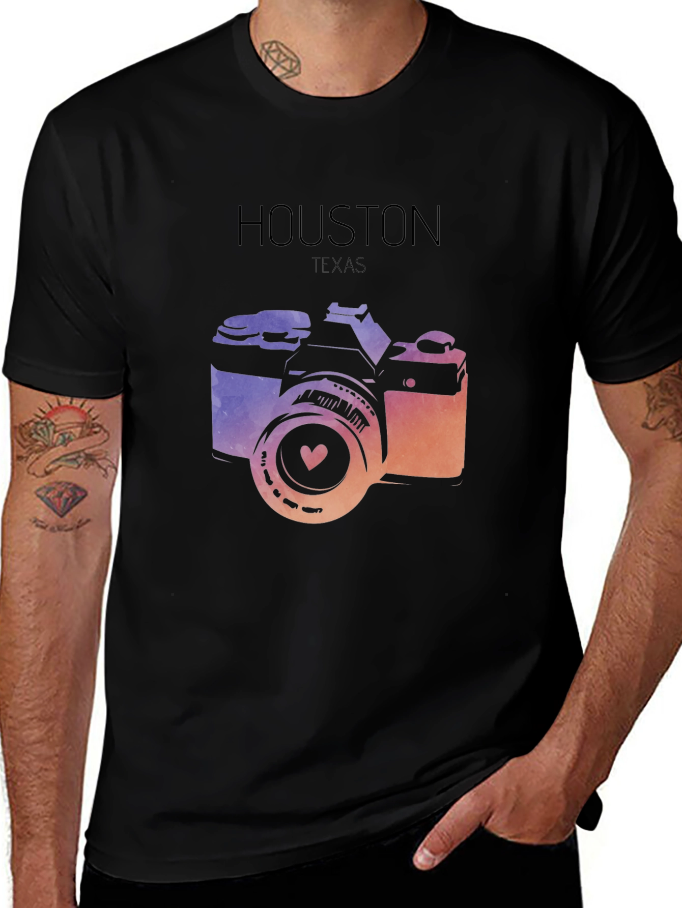 Houston Texas Camera Graphic T-Shirt