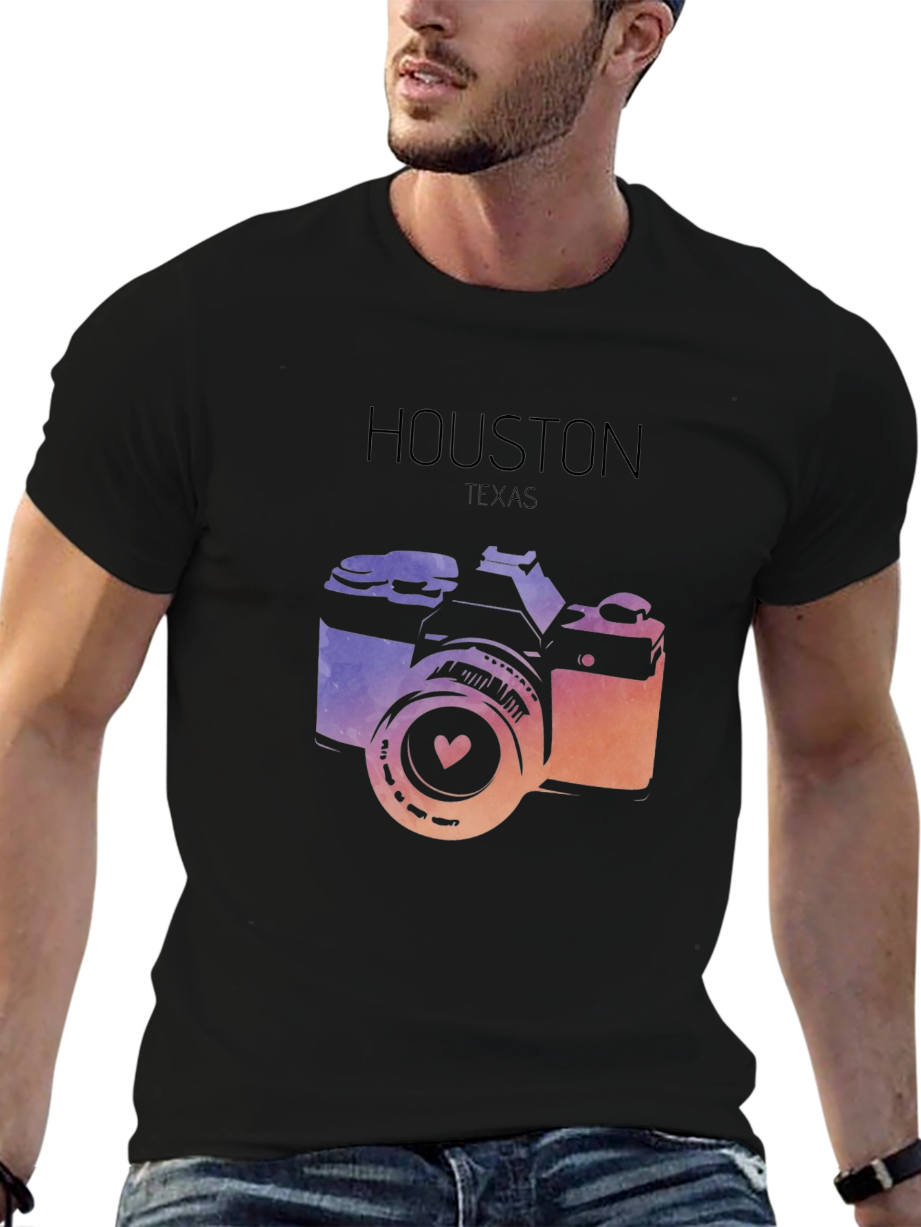 Houston Texas Camera Graphic T-Shirt