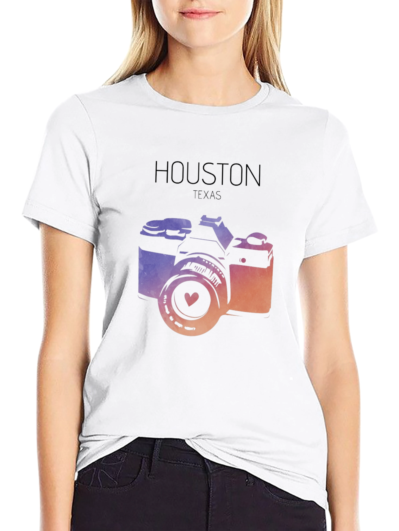 Houston Texas Camera Graphic T-Shirt