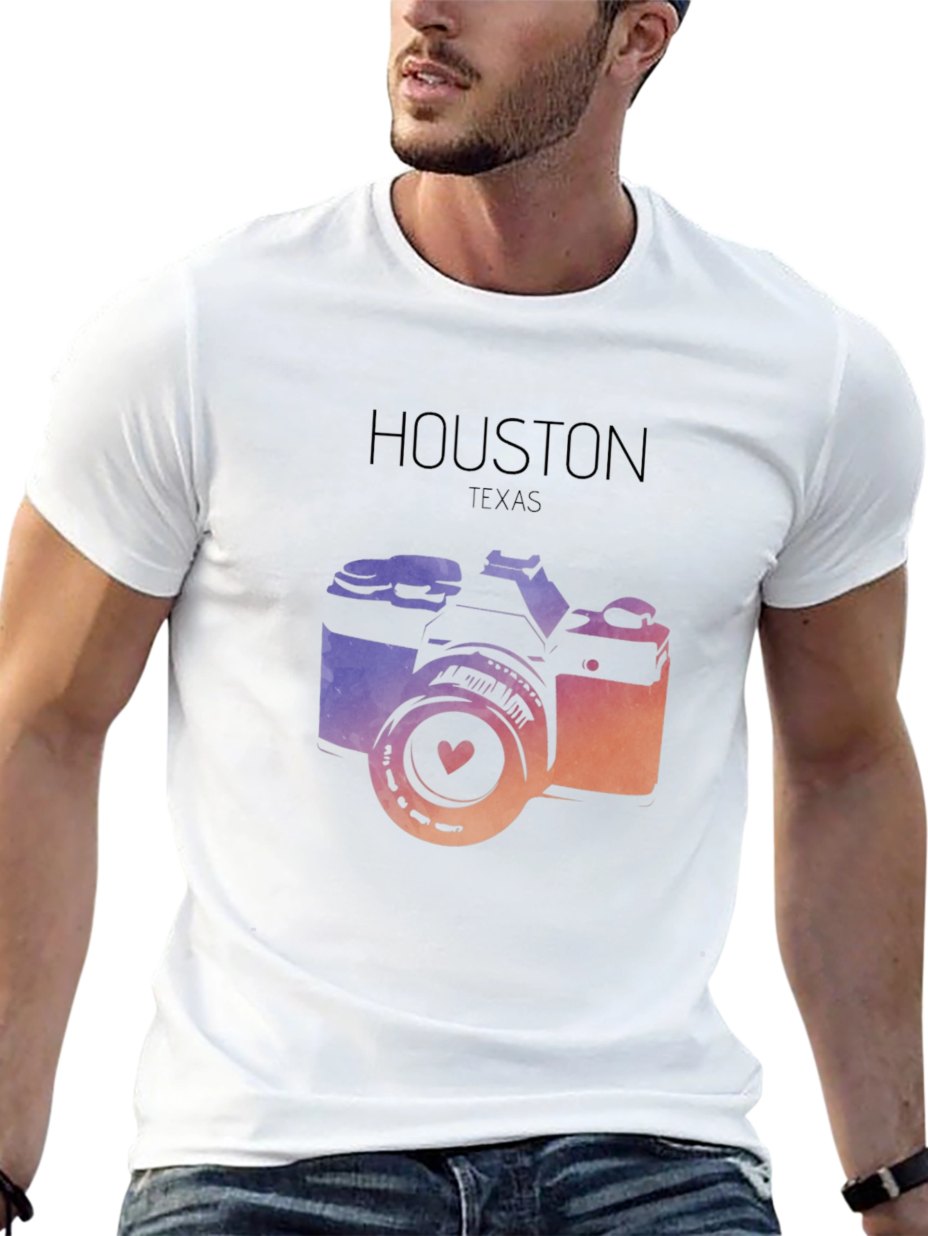 Houston Texas Camera Graphic T-Shirt