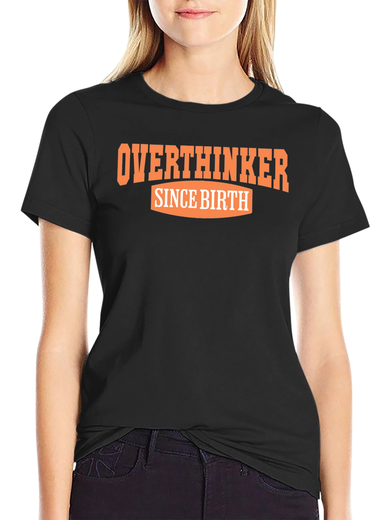 Overthinker Since Birth Graphic Tee - Black