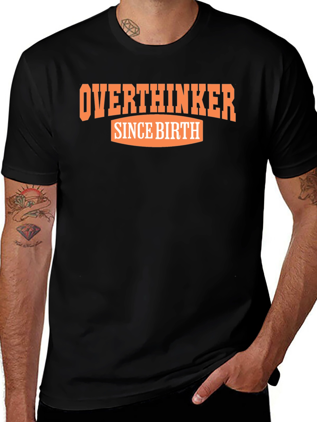 Overthinker Since Birth Graphic Tee - Black