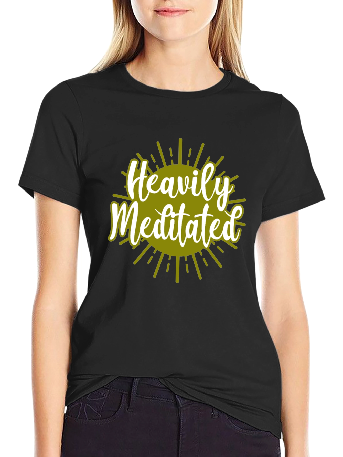 Heavily Meditated Graphic Tee - Black Cotton Shirt