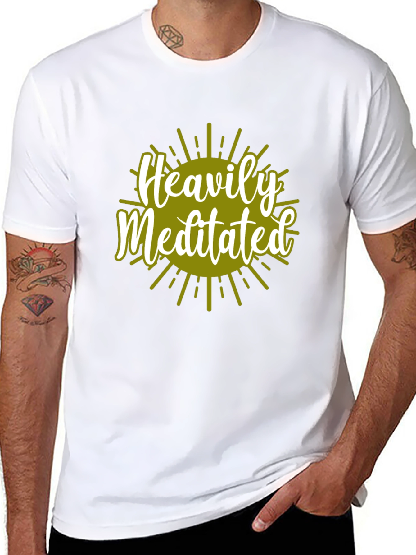 Heavily Meditated Graphic Tee - Black Cotton Shirt