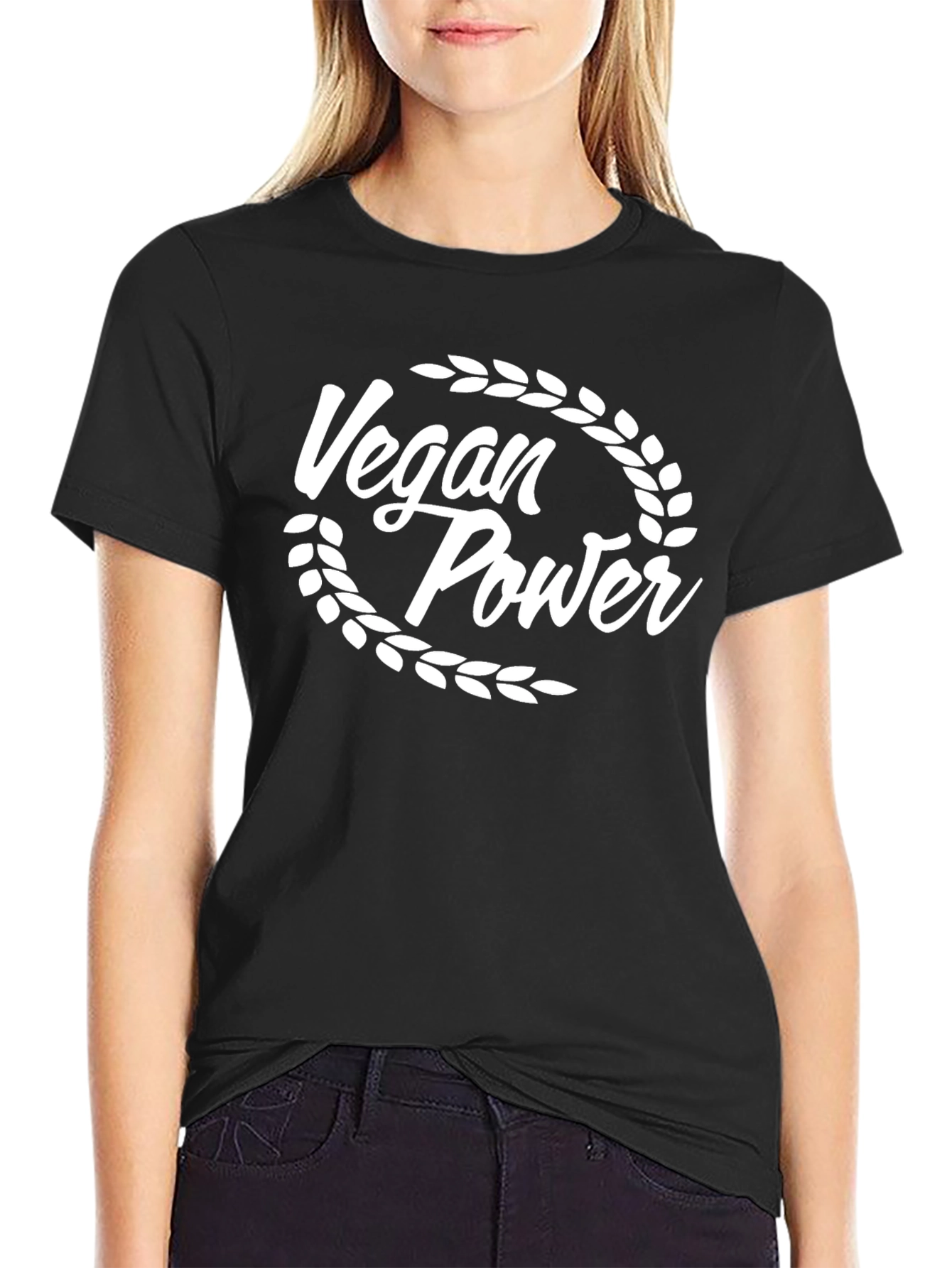 Vegan Power T-Shirt - Black Short Sleeve Tee
