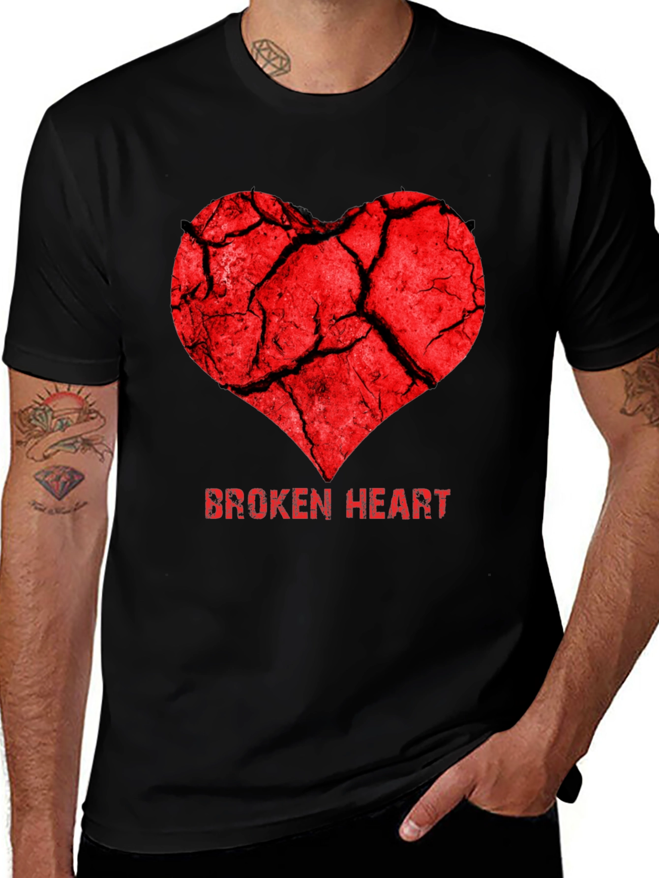 Broken Heart Graphic Tee - Trendy Casual T-Shirt