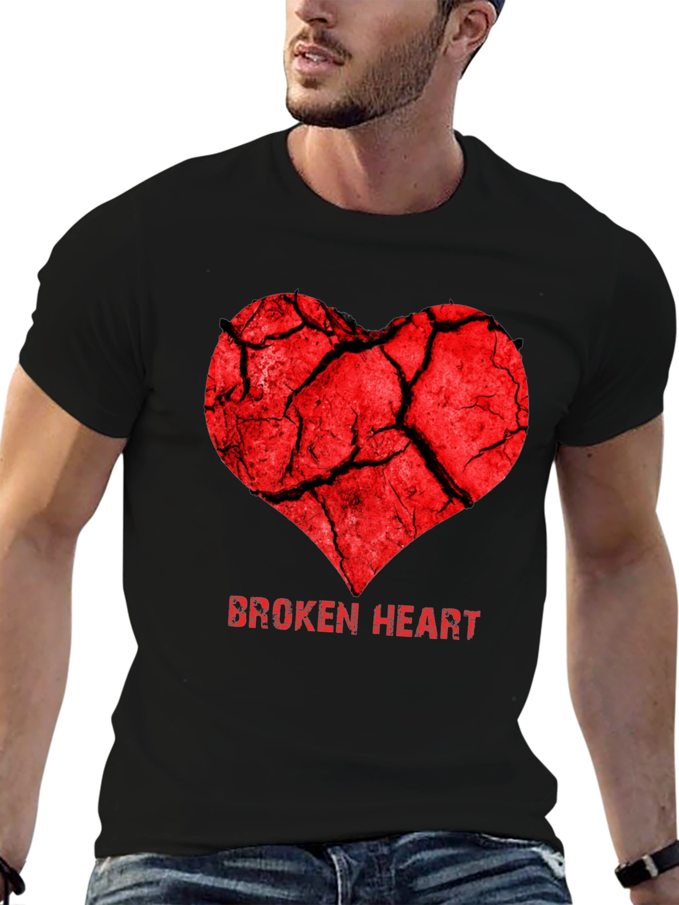 Broken Heart Graphic Tee - Trendy Casual T-Shirt