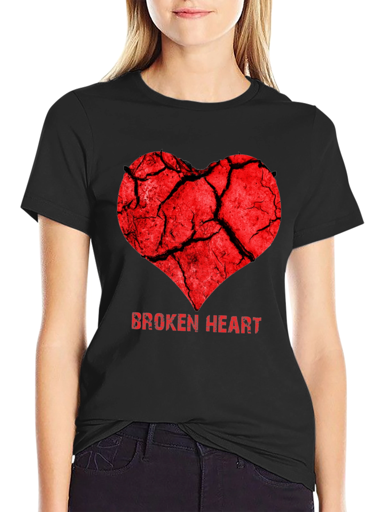 Broken Heart Graphic Tee - Trendy Casual T-Shirt