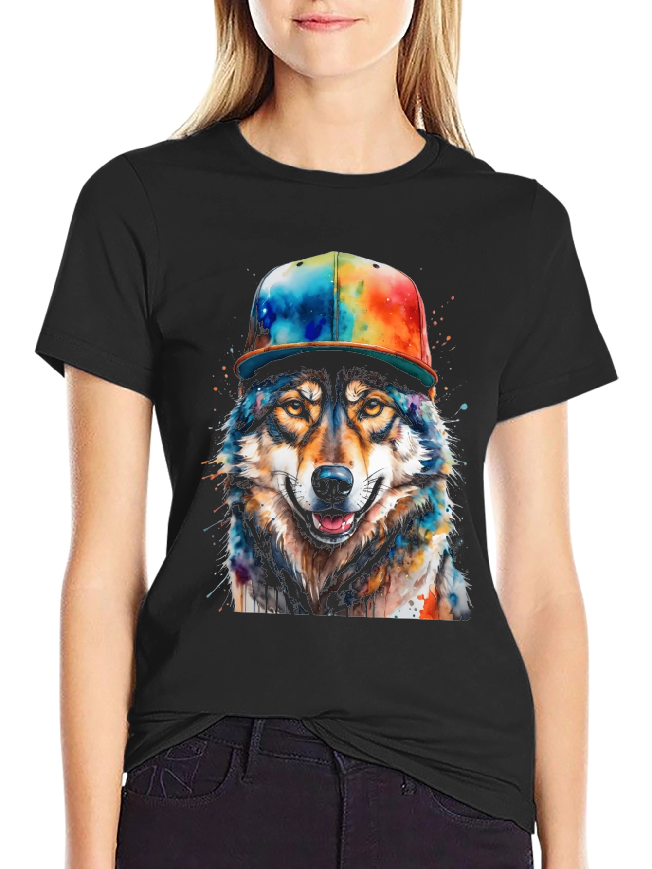 Wolf Graphic Tee - Mens Black T-Shirt