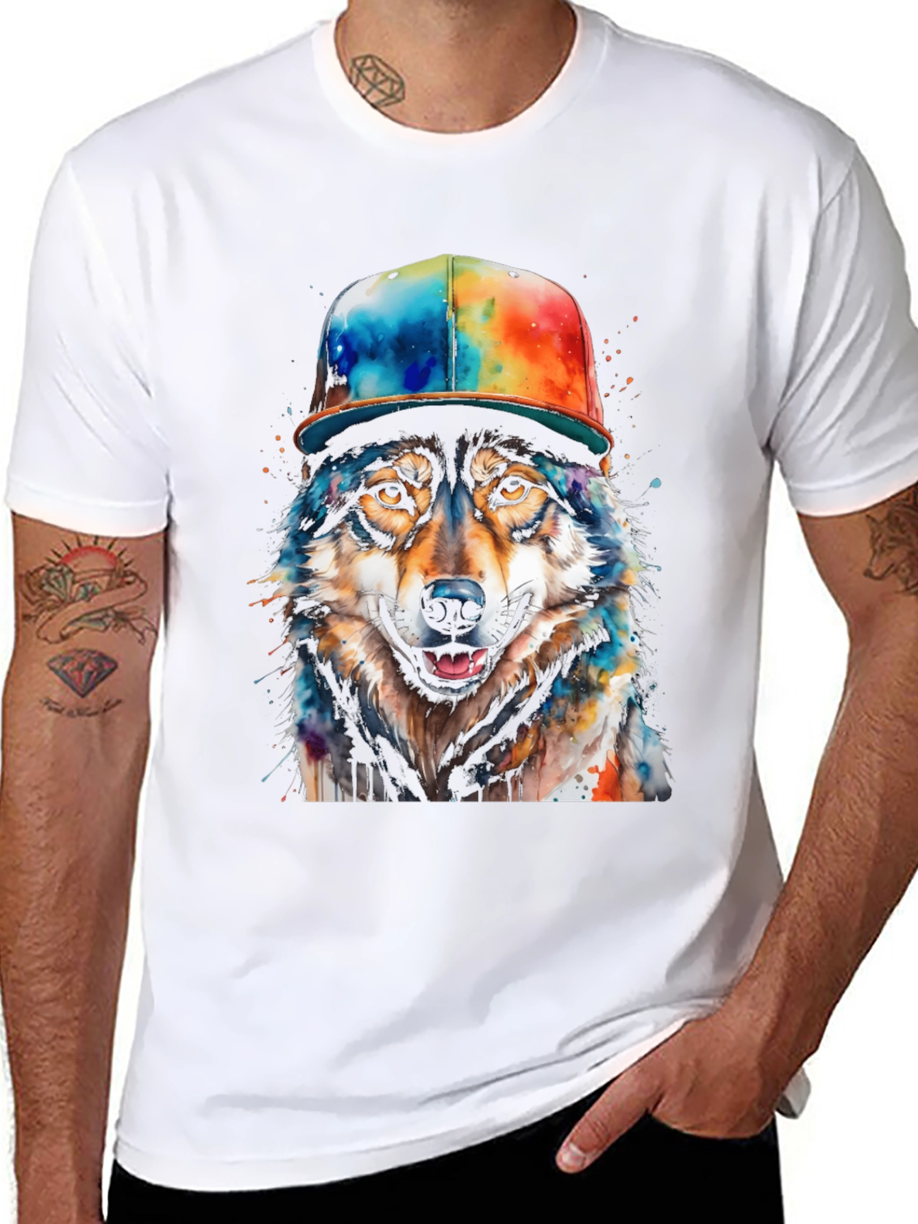 Wolf Graphic Tee - Mens Black T-Shirt