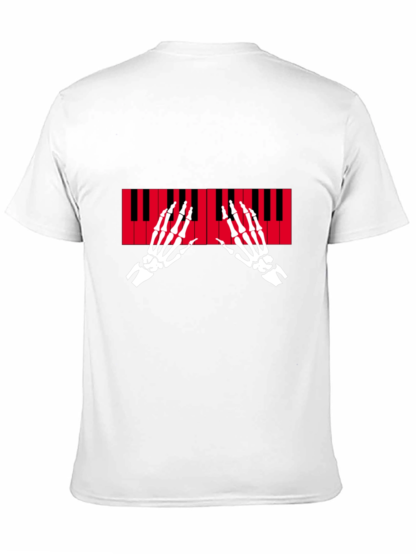 Skeleton Piano Hands Graphic T-Shirt