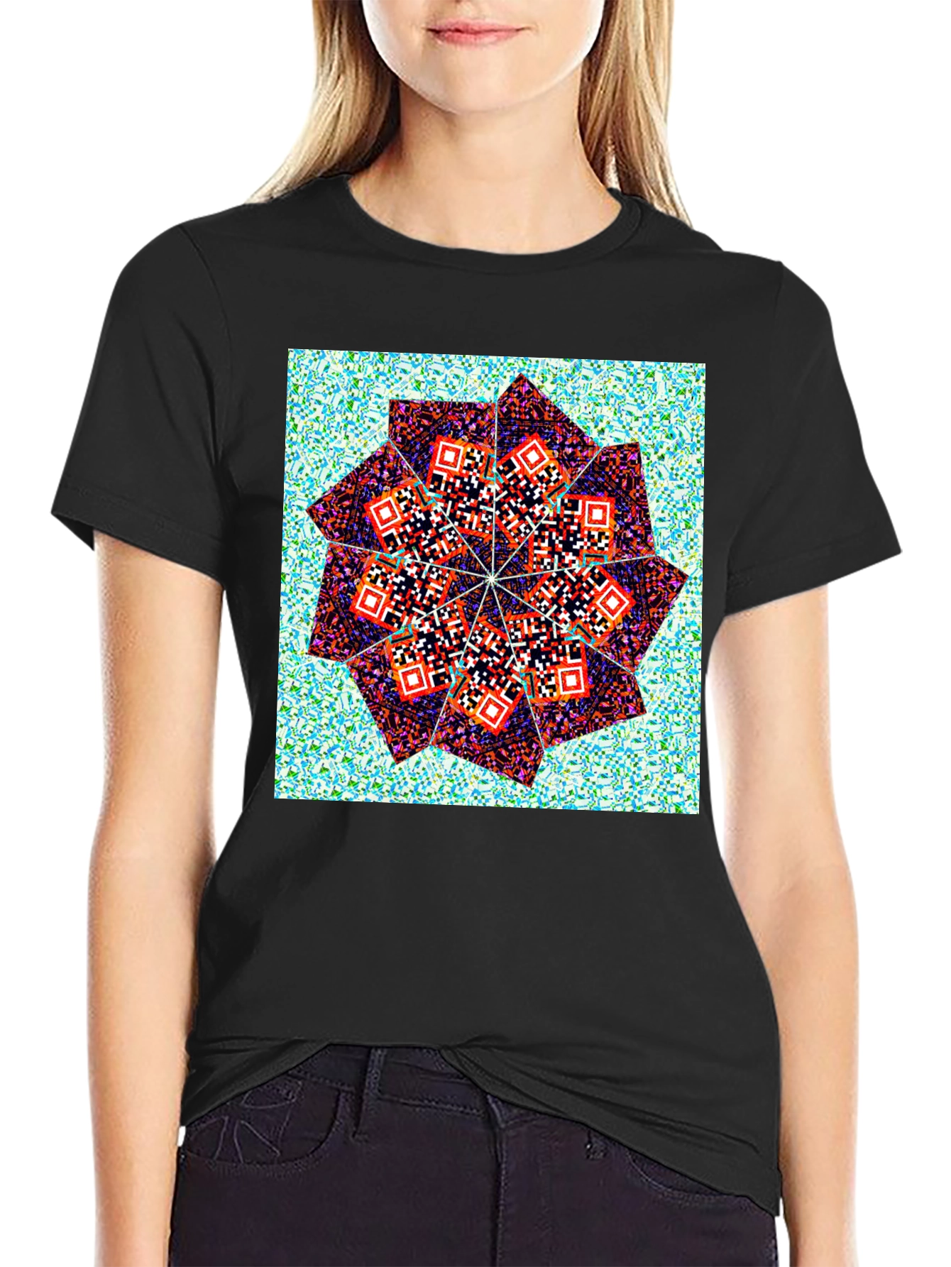 Geometric Print Crew Neck T-Shirt