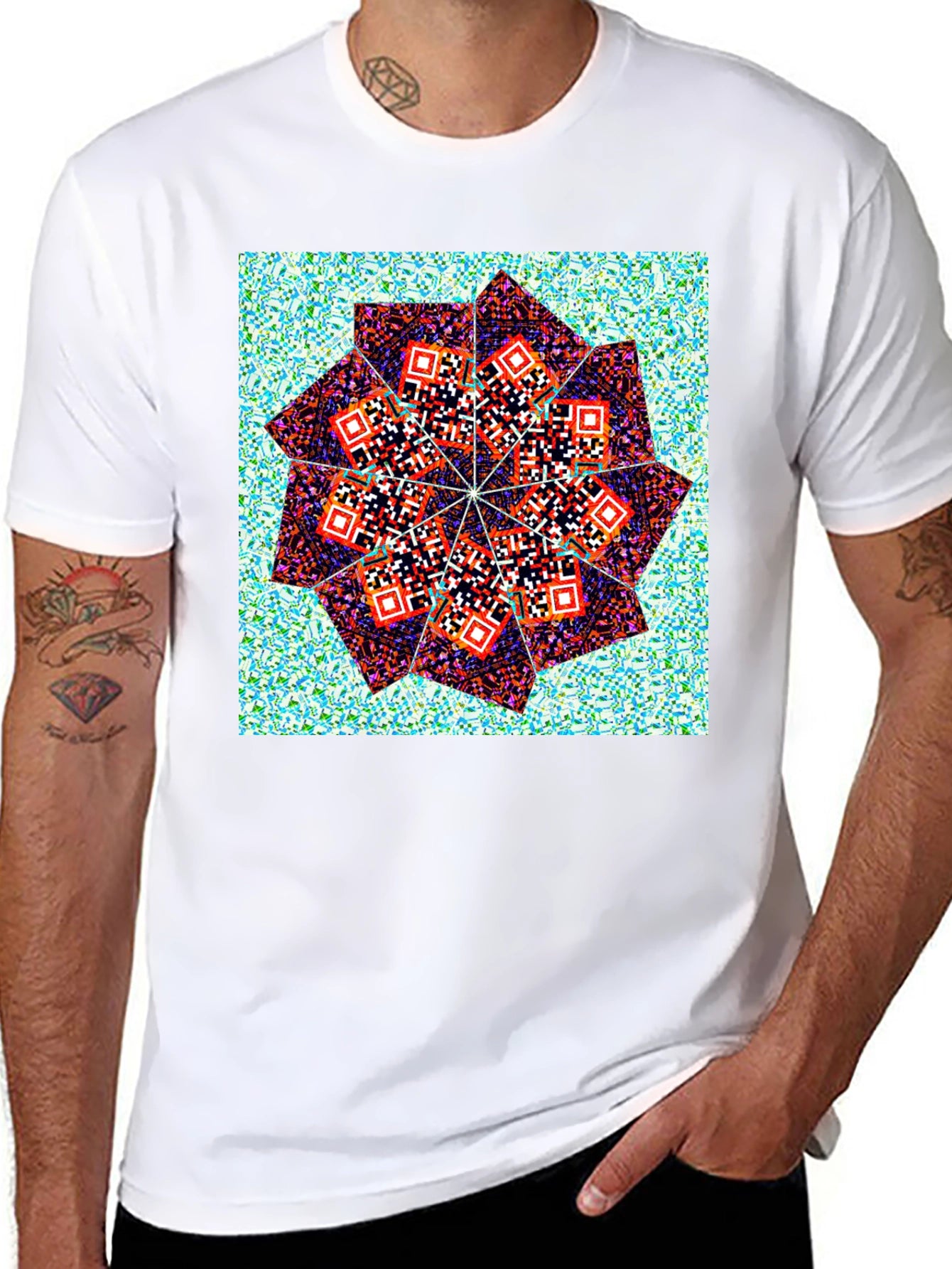 Geometric Print Crew Neck T-Shirt