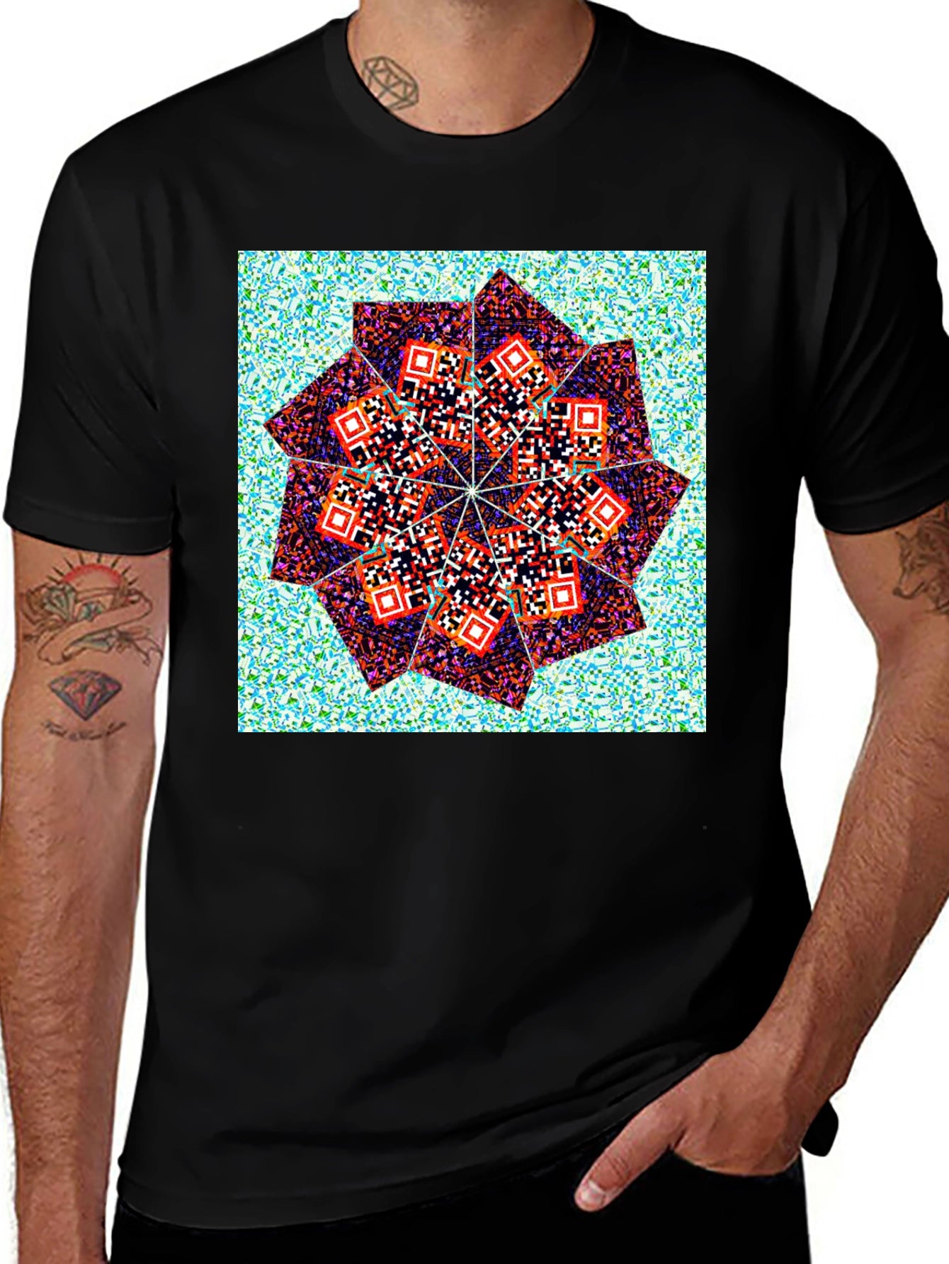 Geometric Print Crew Neck T-Shirt